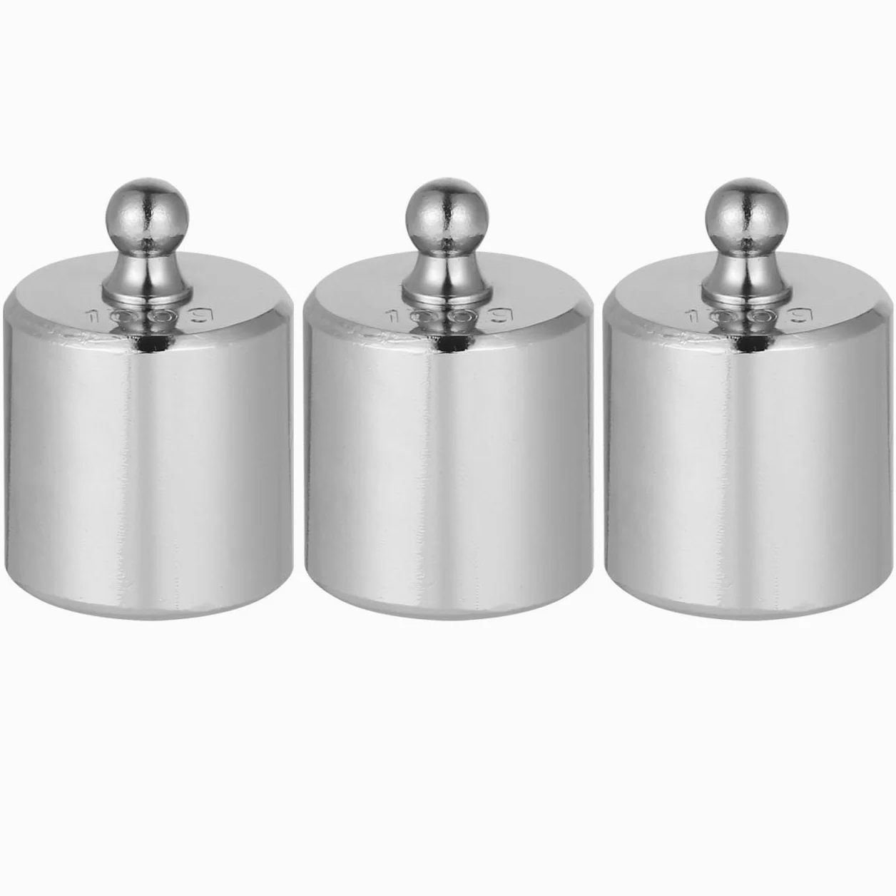 Pesas de Calibración en Acero Cromado Conjunto de 3 de 100 G Incluidas, Precisión Nivel para Balanzas Electrónicas y Uso Industrial