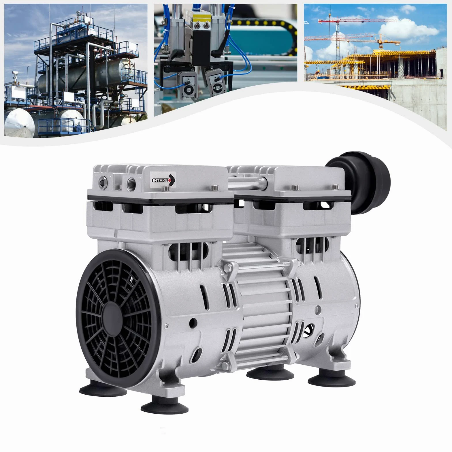 Bomba de vacío, 750 W, 1440 rpm, sin aceite, bomba de vacío para pruebas de estanqueidad, procesamiento de alimentos