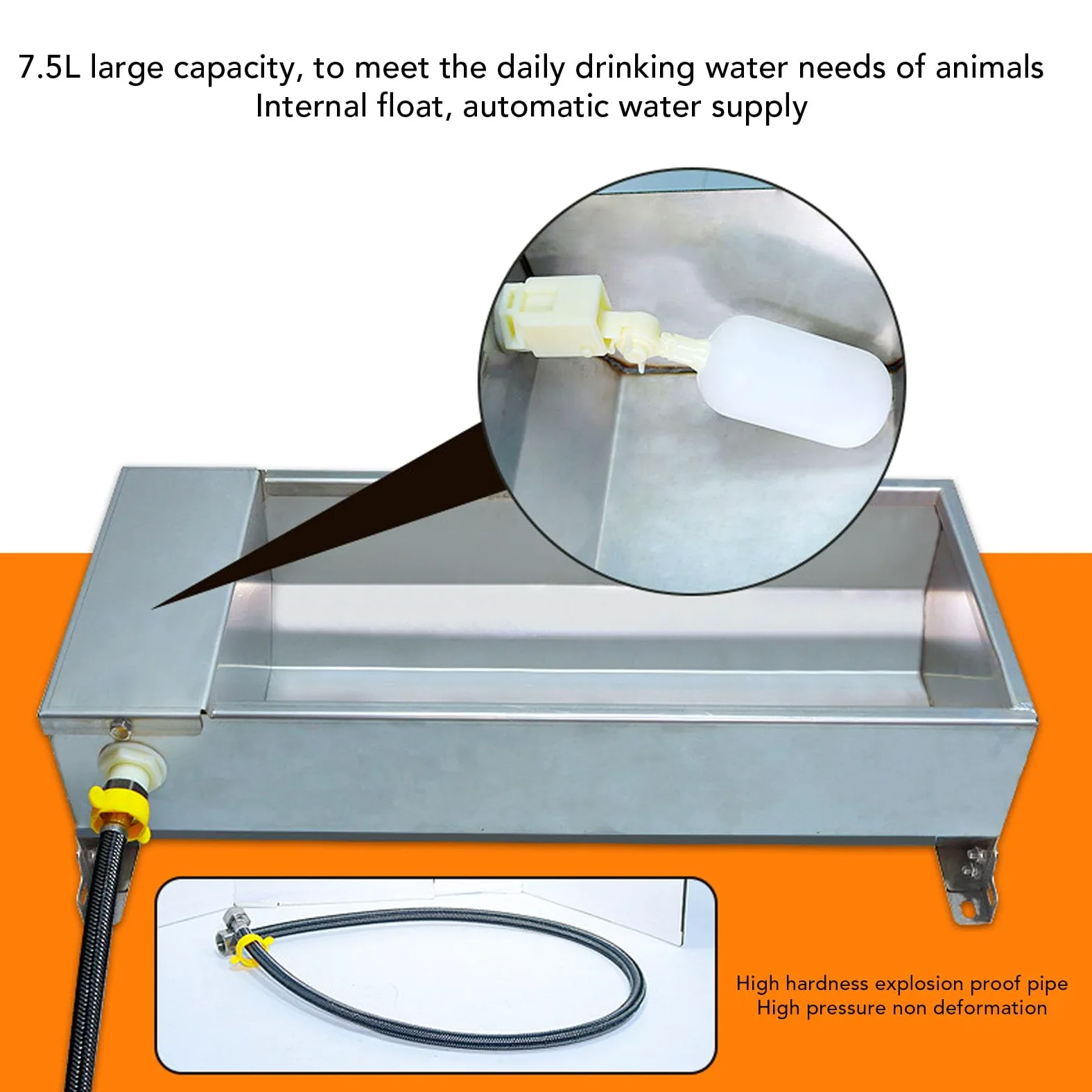 Fockety Bebedero Automático para Ganado, Acero Inoxidable, Gran Capacidad, Bebedero Automático para Ganado, Bebedero para Animales, Cuenco de Agua Automático para Pollo, Pato, GooC