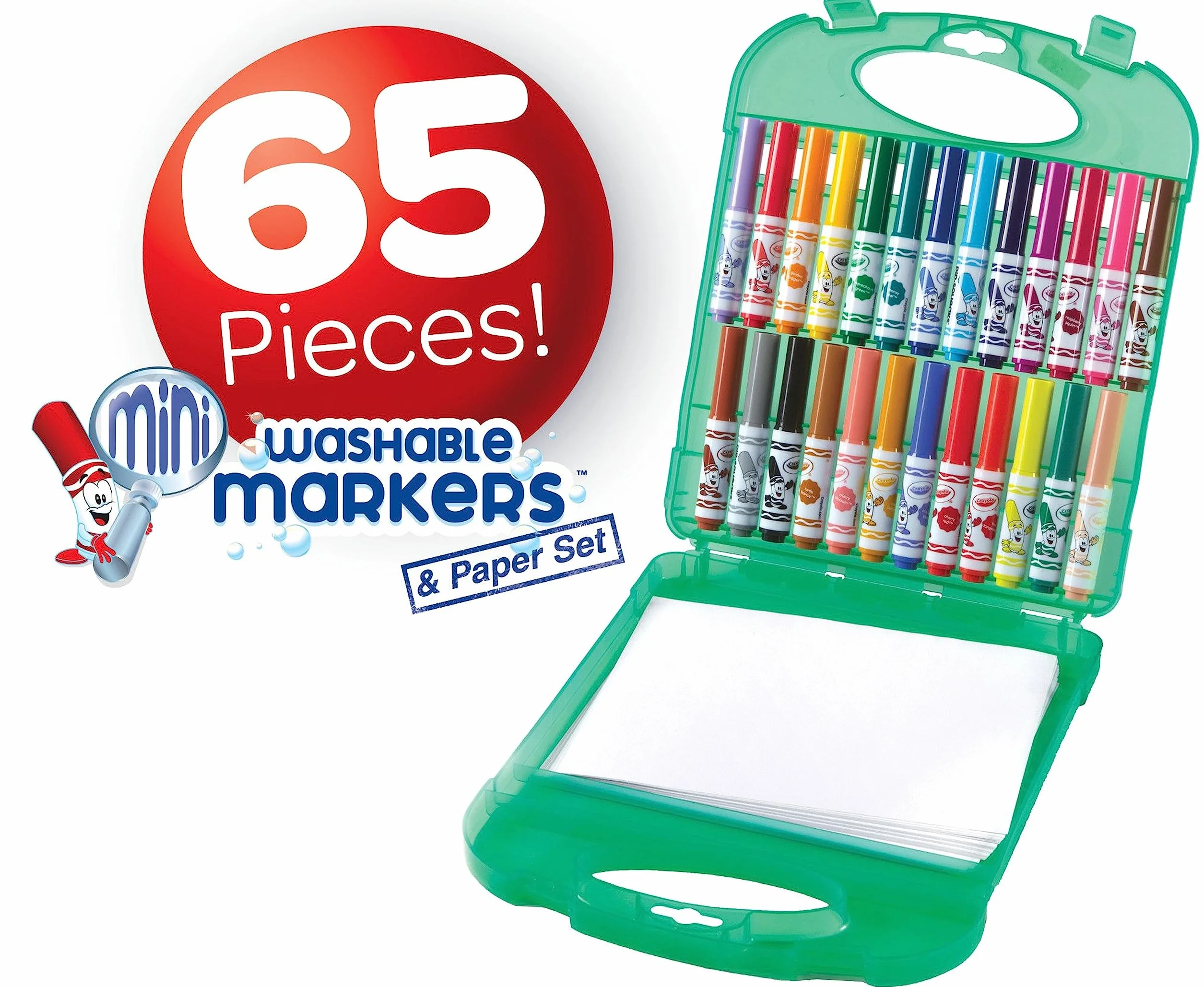 CRAYOLA Maletín Creativo Infantil 65 Piezas 25 Rotuladores Lavables 40 Hojas A Partir de 3 Años