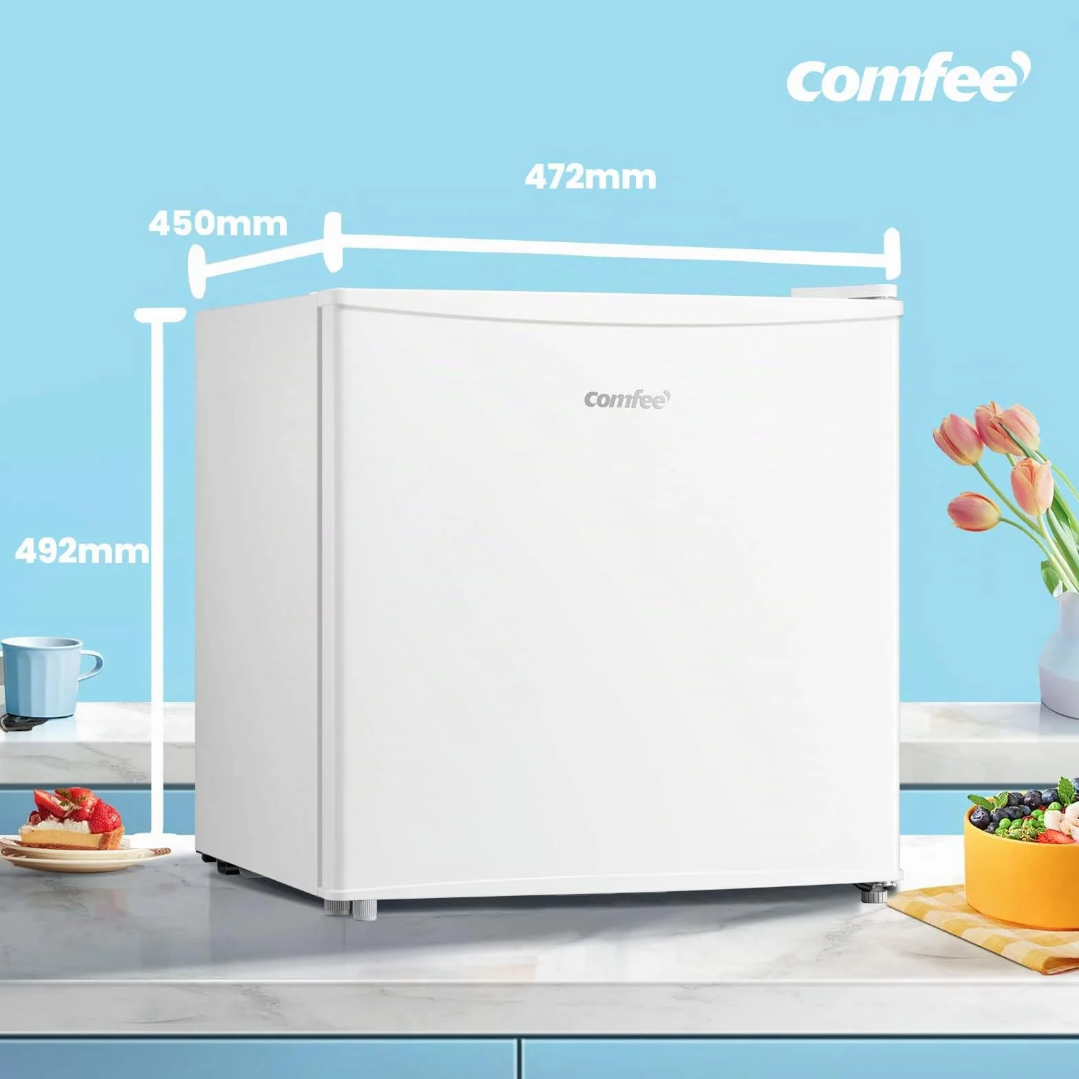 COMFEE' RCU40WH2(E) Mini Congelador 31L, Puerta Reversible, 4 Estrellas, Silencioso, Blanco