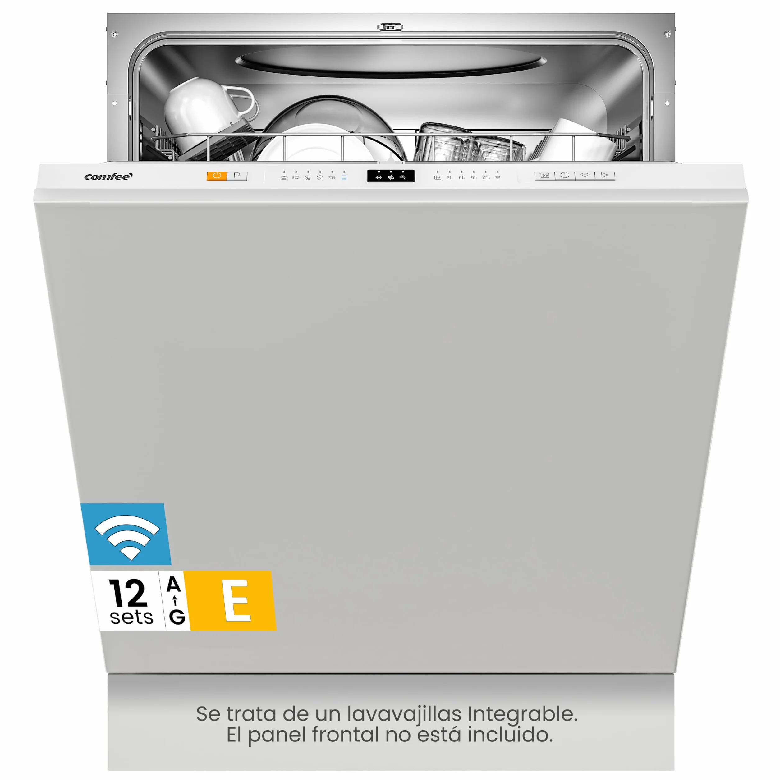 COMFEE' CDWPB1215PB-EU Lavavajillas Integrable 60cm 12 Cubiertos Cloud Wash Secado Extra Inicio Diferido 5+3 Programas IoT Blanco