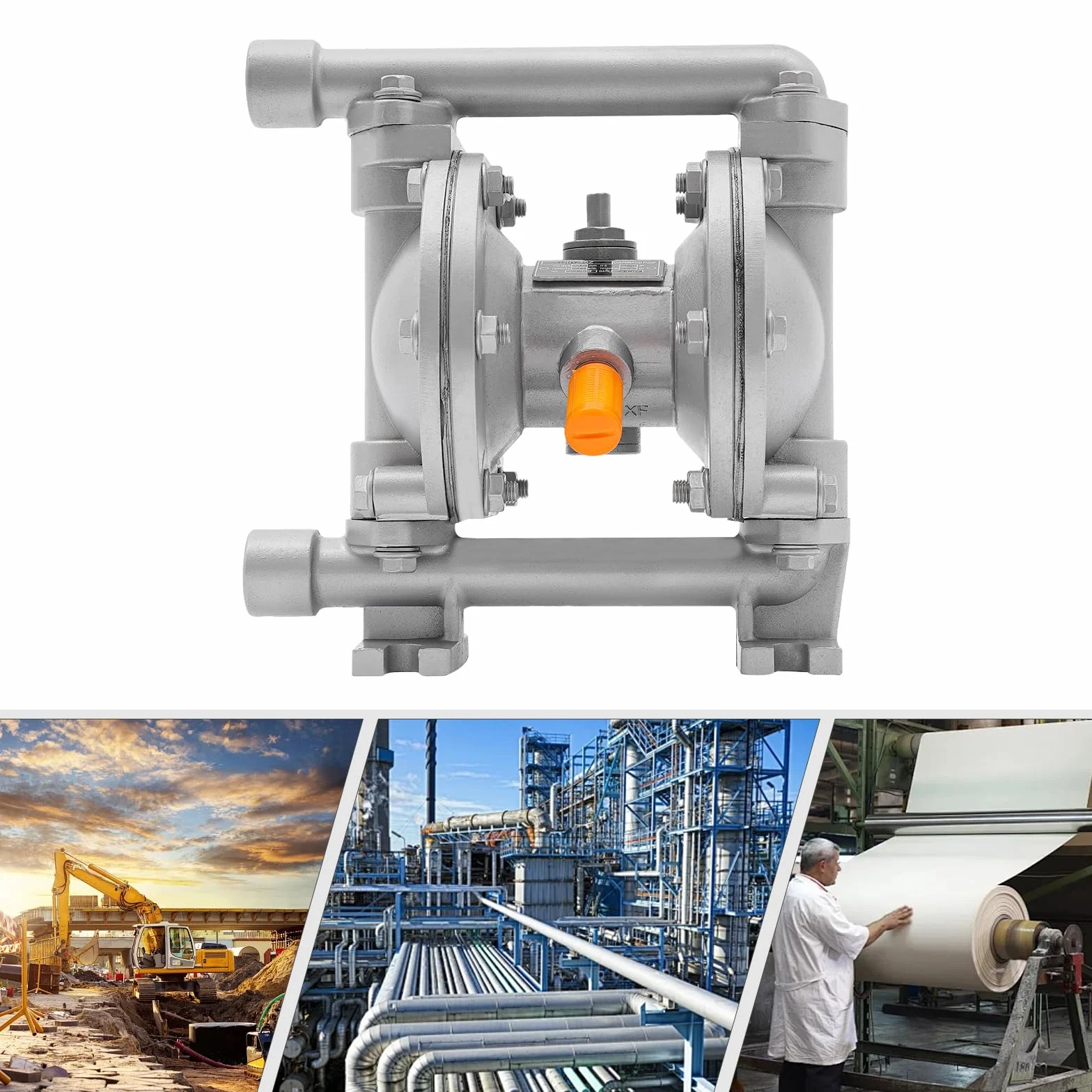 Bomba neumática de diafragma, doble diafragma, 7 kgf/cm, para petróleo y productos químicos