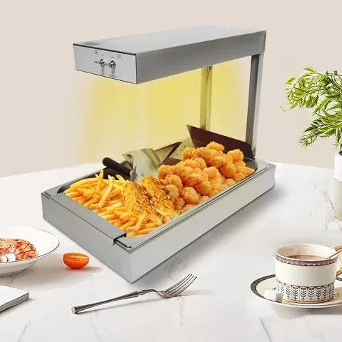 Calentador de patatas fritas 750 W acero inoxidable profesional eléctrico