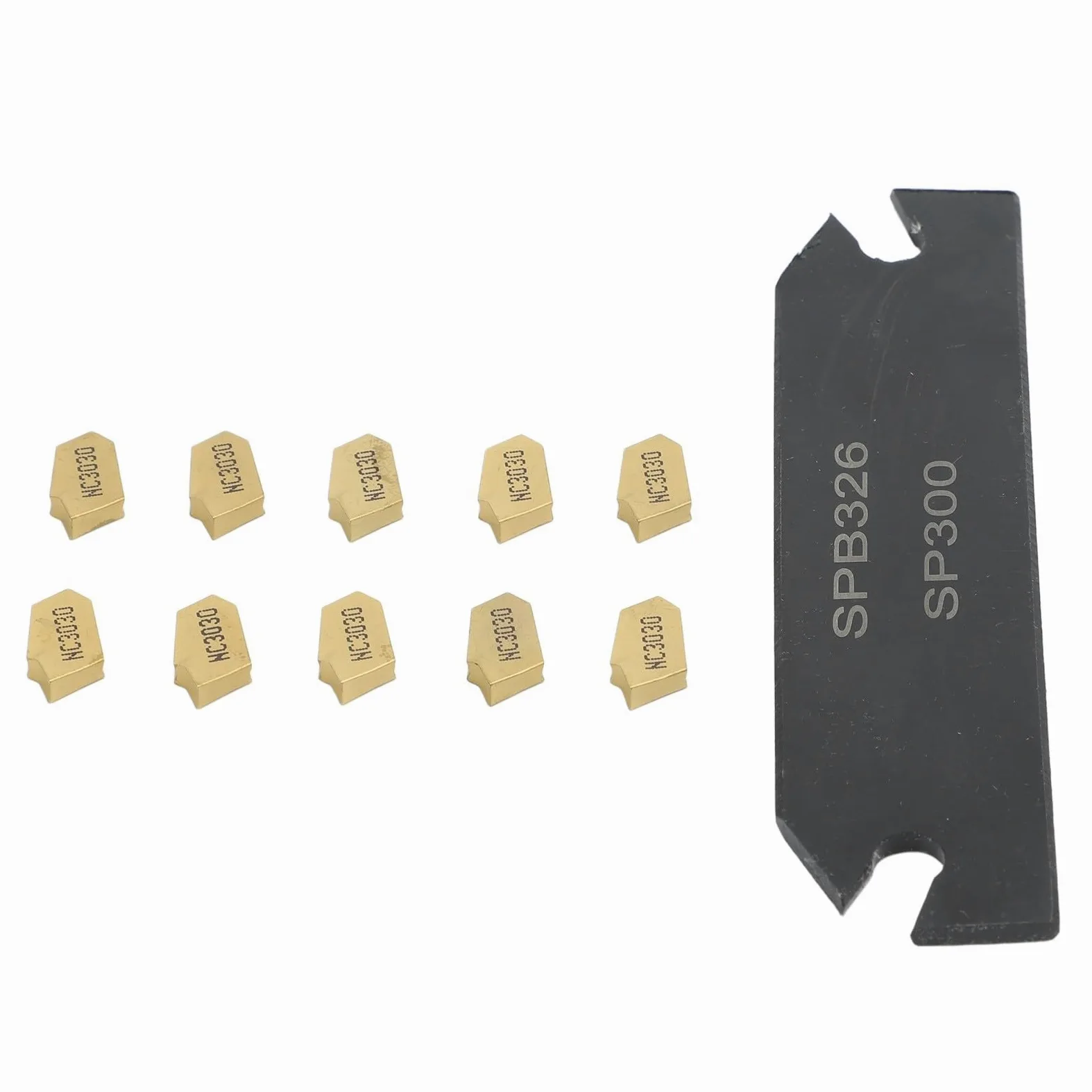 EasyByMall 10 piezas GTN-3 SP300 insertos de ranurado para soporte de herramientas de separación SPB26-3, cuchillas de corte de torno de carburo recubiertas para semiacabado de acero