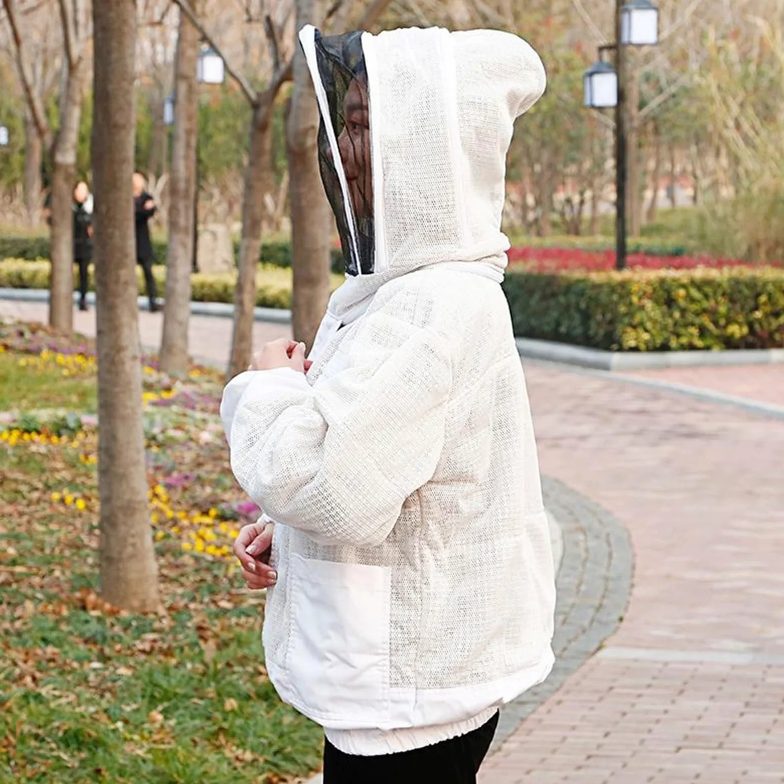 Traje de apicultor Profesional Chaqueta de apicultura ventilada Ropa protección for apicultores Herramienta(L)
