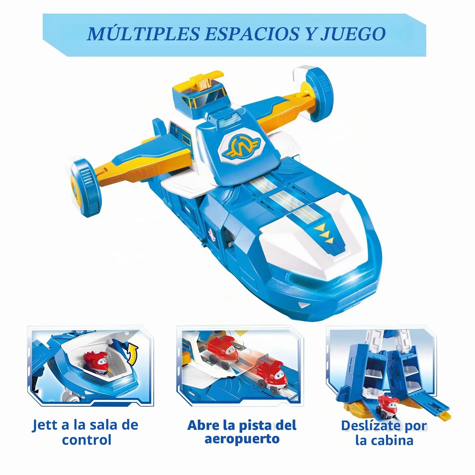 Super Wings World Aircraft Robot con Luz y Efectos de Sonido, Juguete Jett Transform-a-BOT de 2 Pulgadas para niños