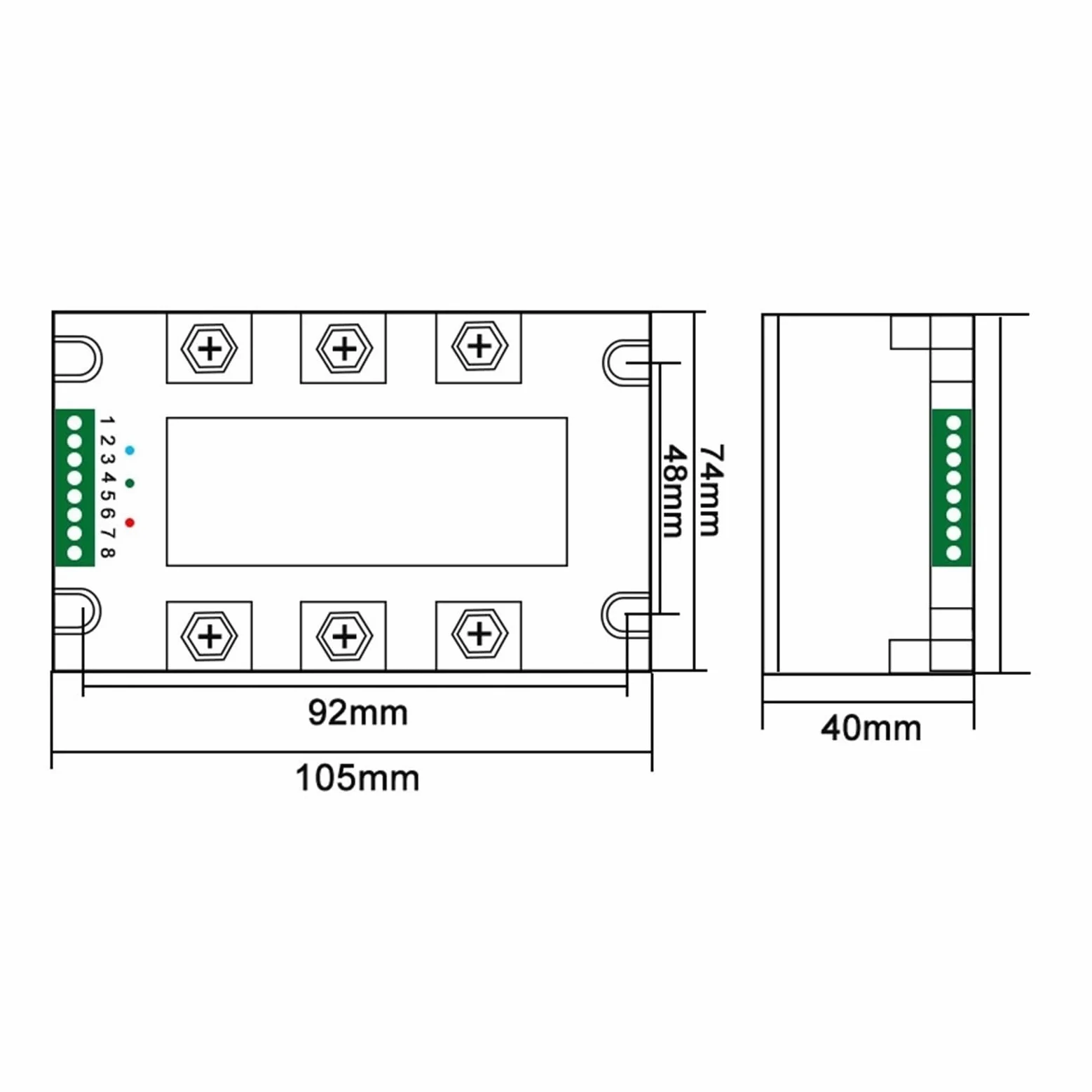 Módulo regulador de Voltaje CA trifásico 60A-200A, regulador de Potencia, tiristor, relé de Estado sólido(40A)