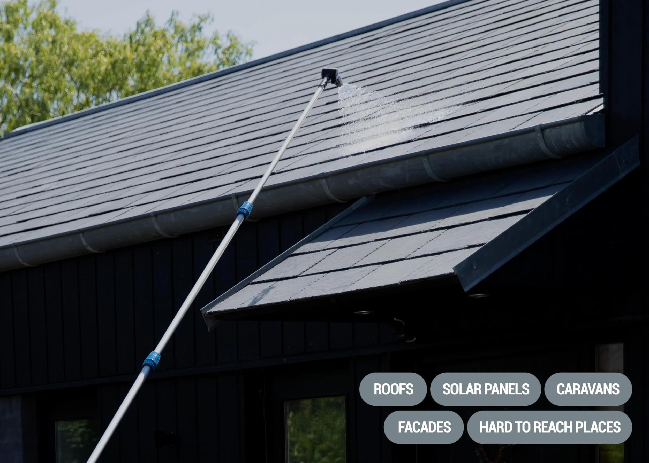 Nilfisk Lanza Extensible para Hidrolimpiadoras - Varilla Telescópica hasta 3,9 m - Ideal para Limpiar Techos, Toldos y Paneles Solares (128502121)