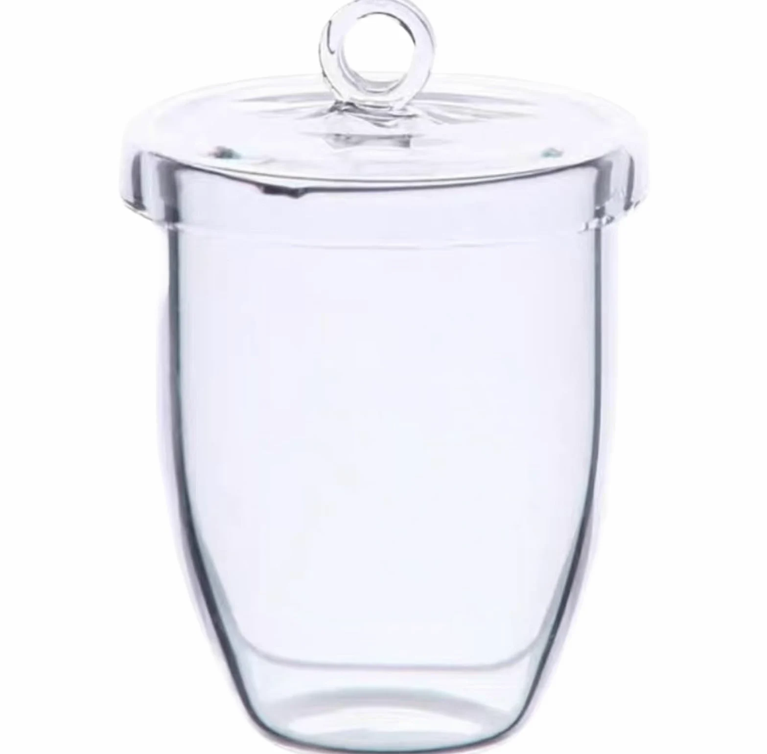 una botella hirviendo, 1 crisol de vidrio de cuarzo for laboratorio con cubierta resistente.(30ml)