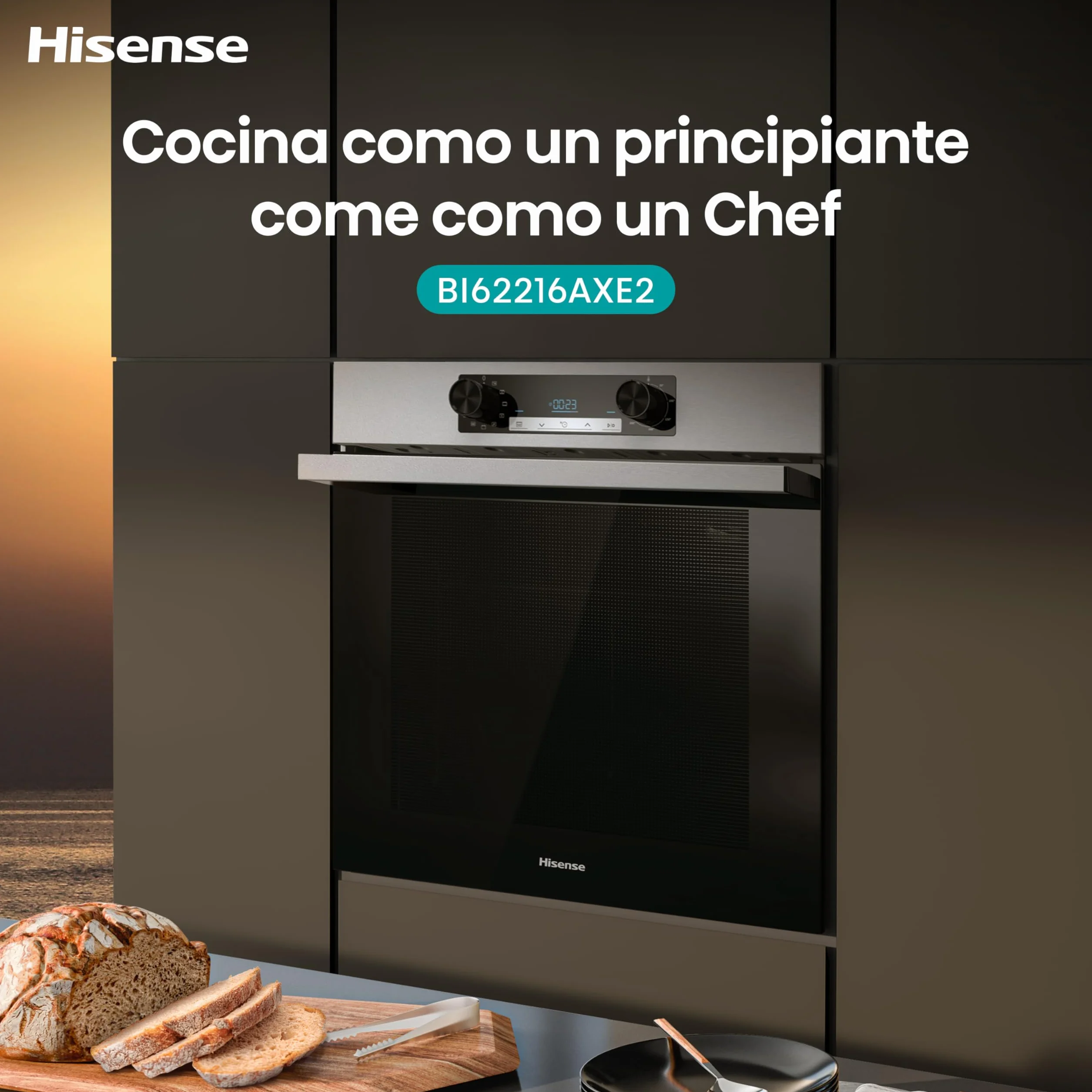 Hisense Horno Hidrolítico 77L Clase A Guía Telescópica Doble Grill Inox
