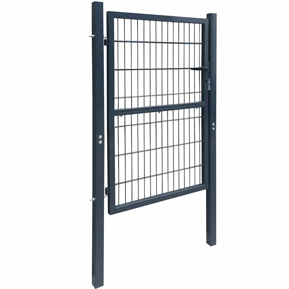 vidaXL Puerta de Valla 2D (Individual) Gris Antracita 100x140 cm