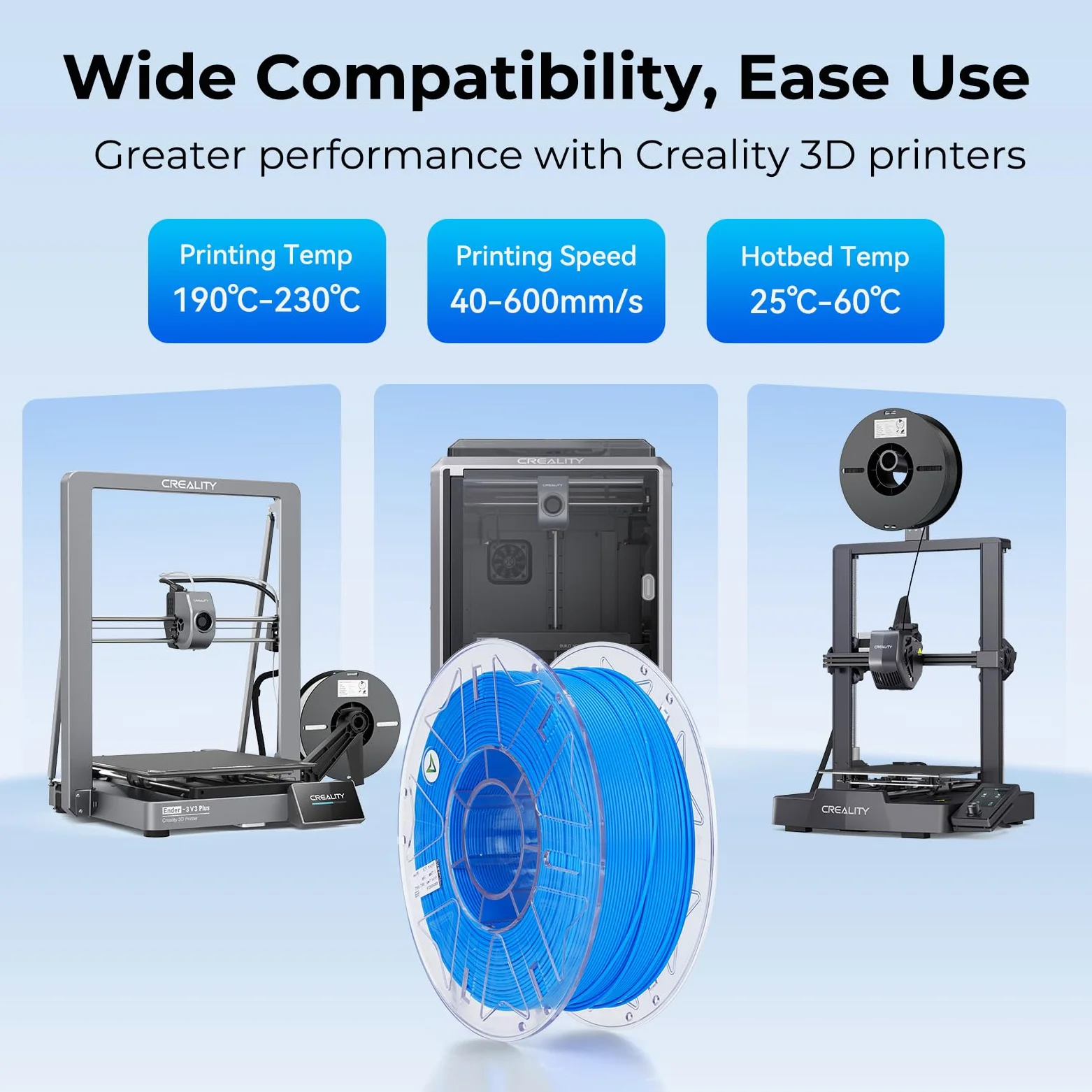 Creality Paquete de filamentos RFID para impresora 3D, filamento Hyper PLA de 1.75 mm para impresión 3D, filamento Hyper PLA RFID de alta precisión, carrete de 1 kg (negro, blanco, amarillo y rojo)