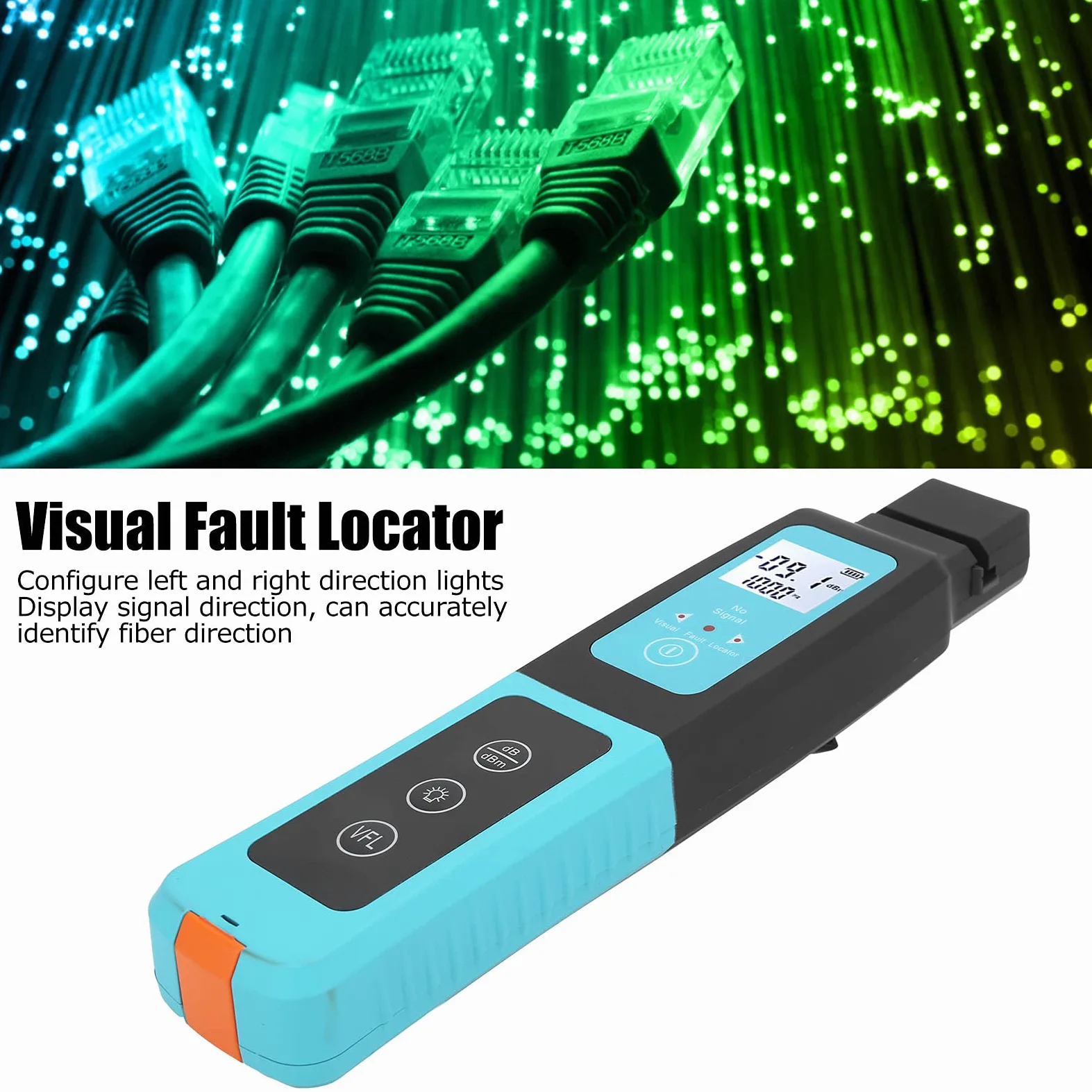 Localizador de Fallas de Fibra, Identificador de Fibra óptica Identificador óptico de Mano para Trabajador de Mantenimiento para Electricista para Laboratorio para Escuela