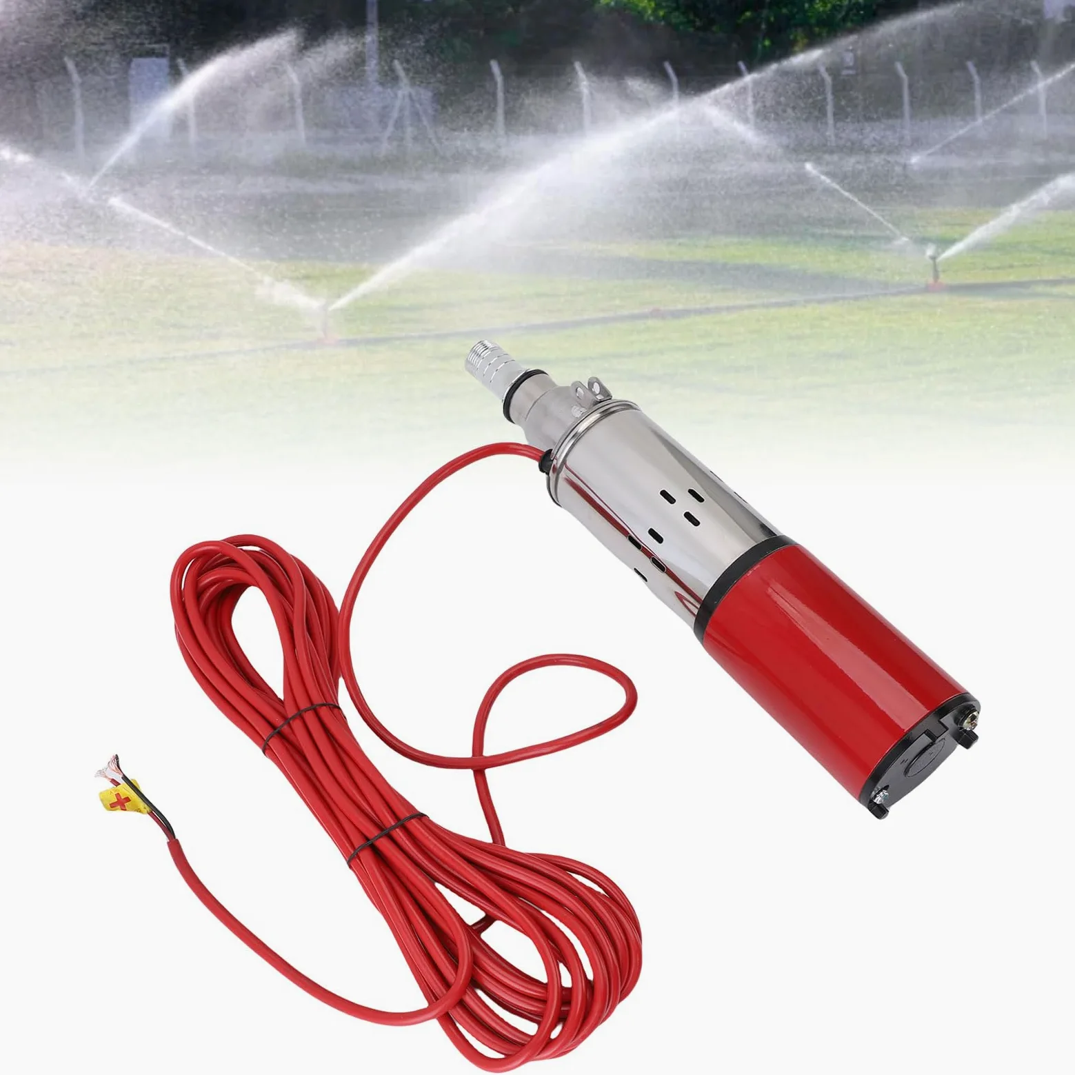 EMUKOEP Bomba de Agua de Pozo Solar de Alta Presión Sumergible de Acero Inoxidable para Riego de Tierras de Cultivo
