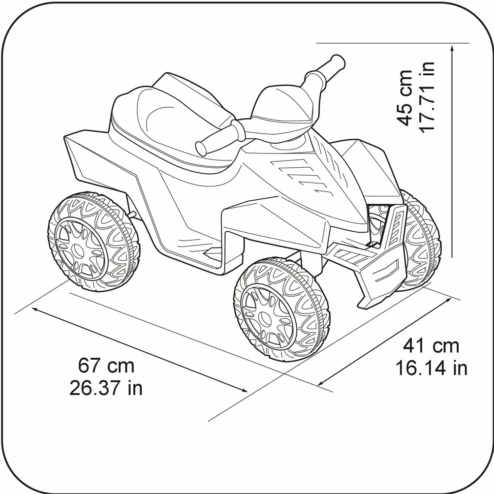 FEBER Quad Racy Pink 6V Coche Eléctrico para Niños 18 Meses a 3 Años Ruedas Grandes Batería 40 min Cargador Incluido