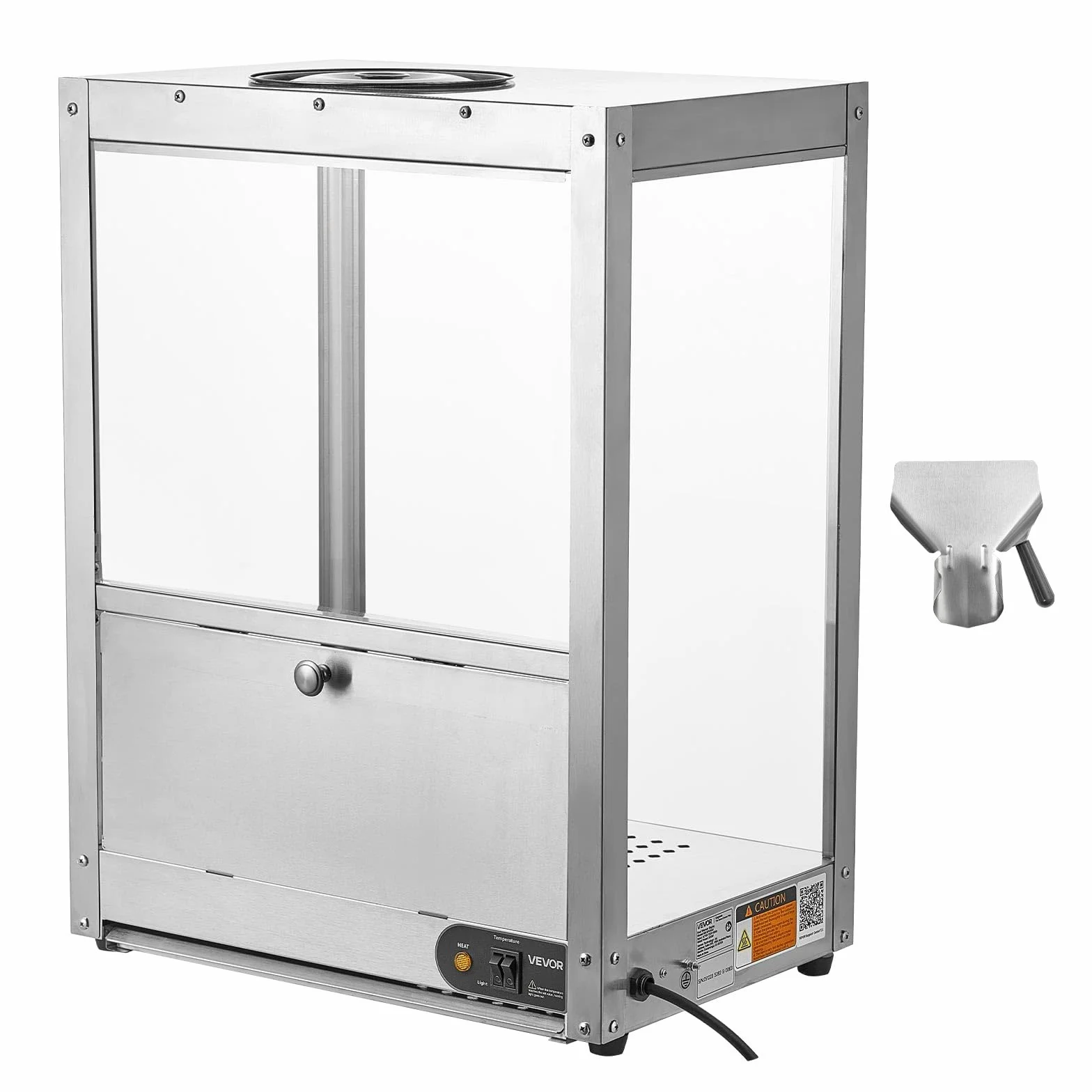 VEVOR Vitrina de Calor para Nachos 80 L 300 W Acero Inoxidable Expositor Térmico