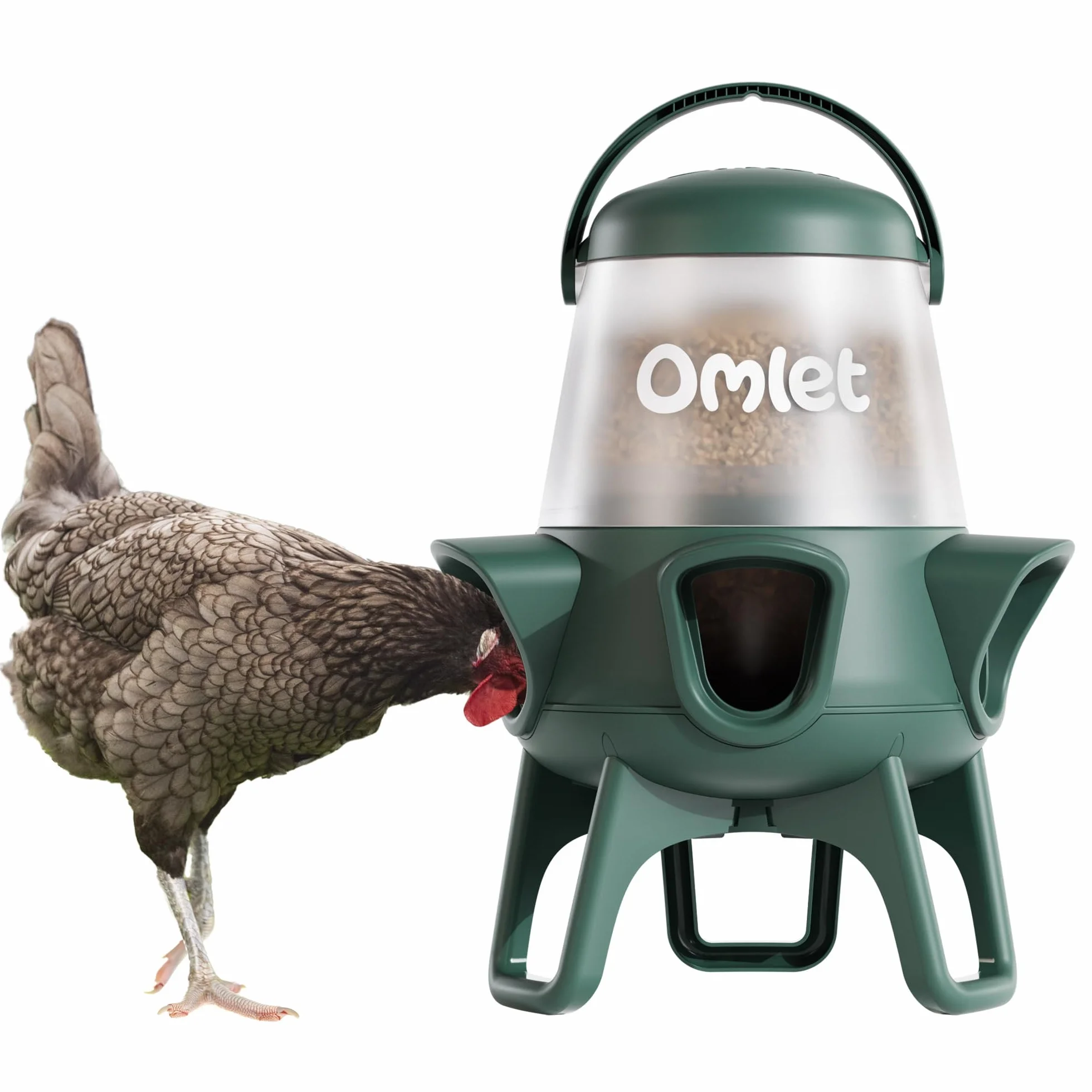 Omlet Comedero para pollos sin residuos | Comedero para aves de corral sin derrames | Puertos antiacosador sin BPA | Fácil de limpiar y montar | Alimenta a 6 gallinas durante 7 días | 5 kg