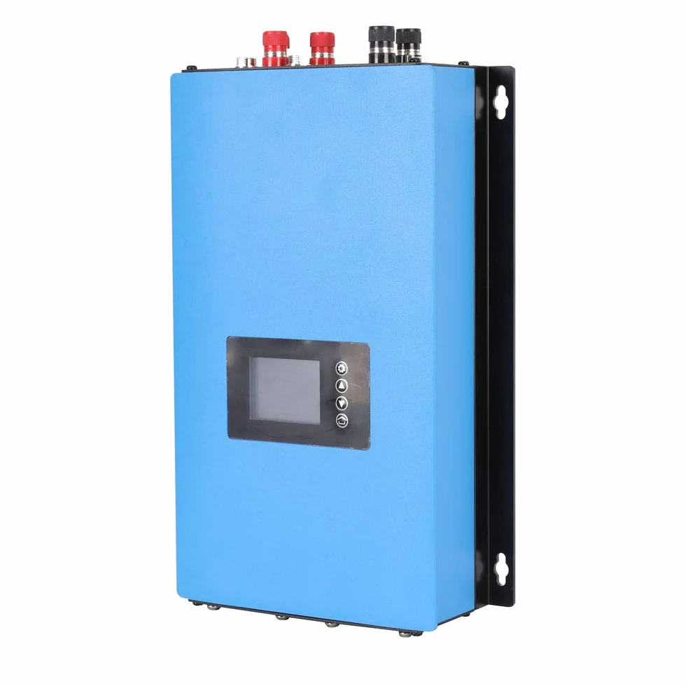 Inversor acoplado a red 1000 W CC 22-65 V a CA 230 V para turbinas eólicas con juego de resistencia de carga, onda sinusoidal pura, enchufe UE, con generadores eólicos de 24 V/48 V CA (1 kW)