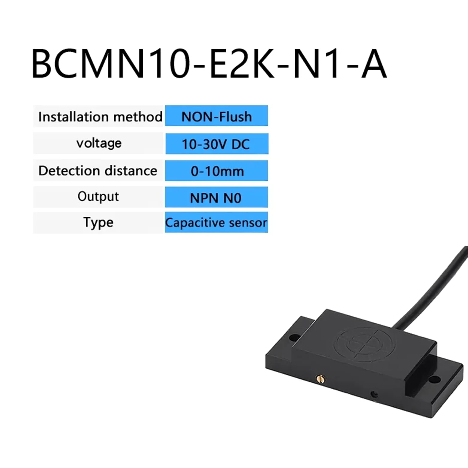 Sensor de interruptor de proximidad capacitivo E2K-F, rango de detección de 10mm, NPN, PNP, 12-24V CC, sensor capacitivo cuadrado