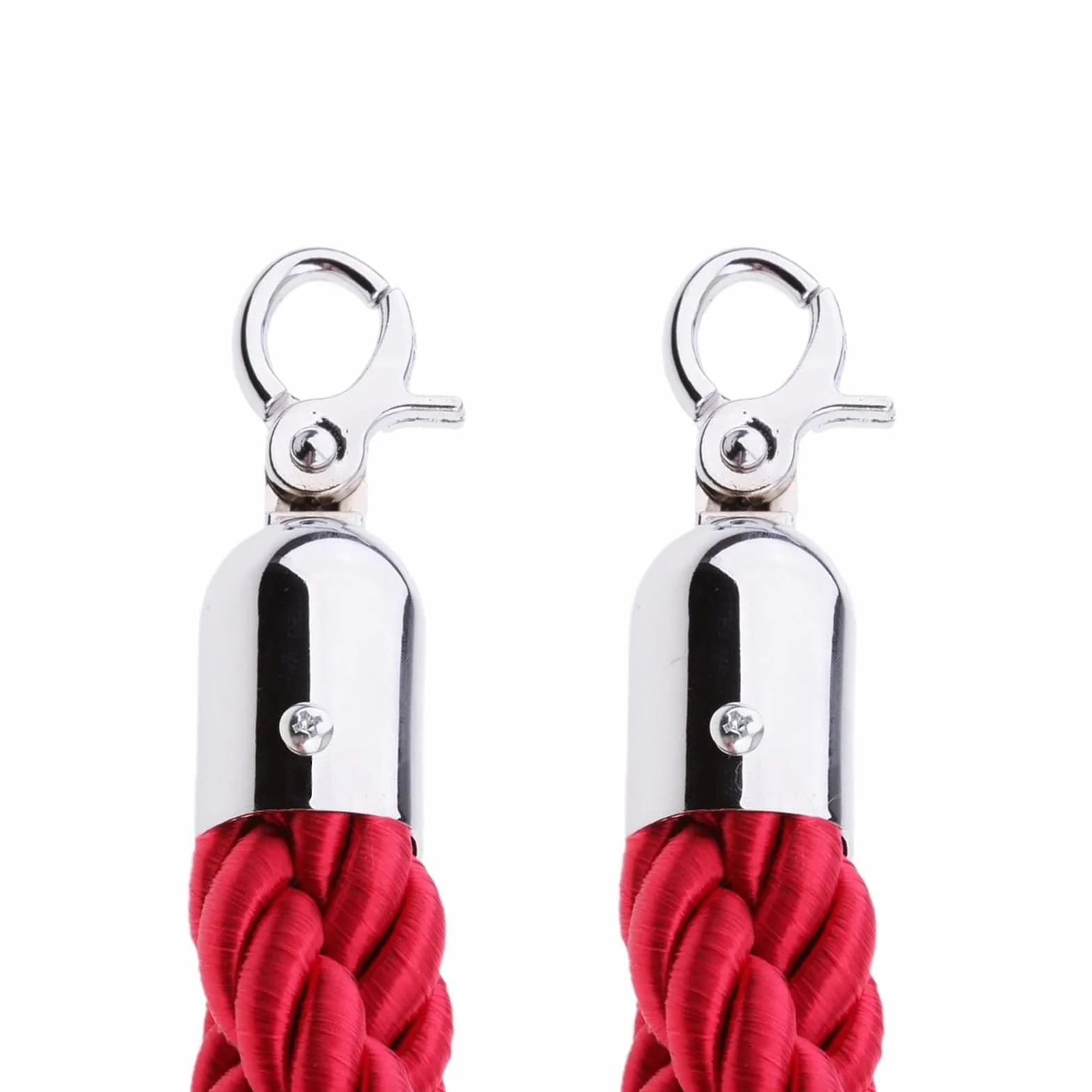 Cuerda de Barrera 1,5 m Rojo Cord con Ganchos Cuerda de Ampliación Queue Cuerda Barrera Cordón de Bloqueo Postes Separadores para Persona Guiar Delimitar Personas
