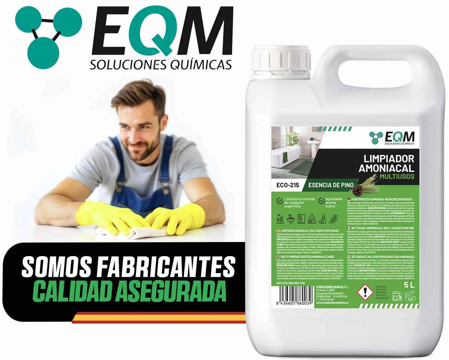 Limpiador Amoniacal Multiusos Perfumado 5L EQM ECO-215