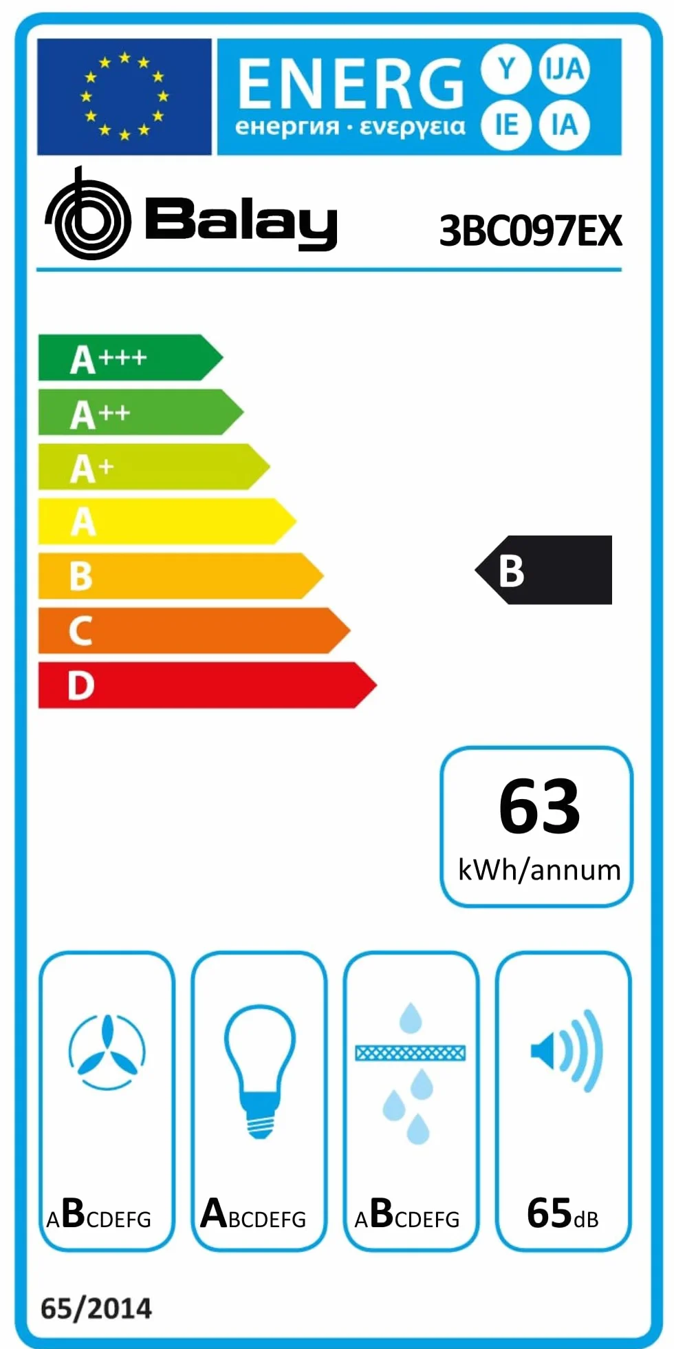 Balay Campana Extractora Decorativa de Pared 90 cm Acero Inoxidable LED 3BC097EX