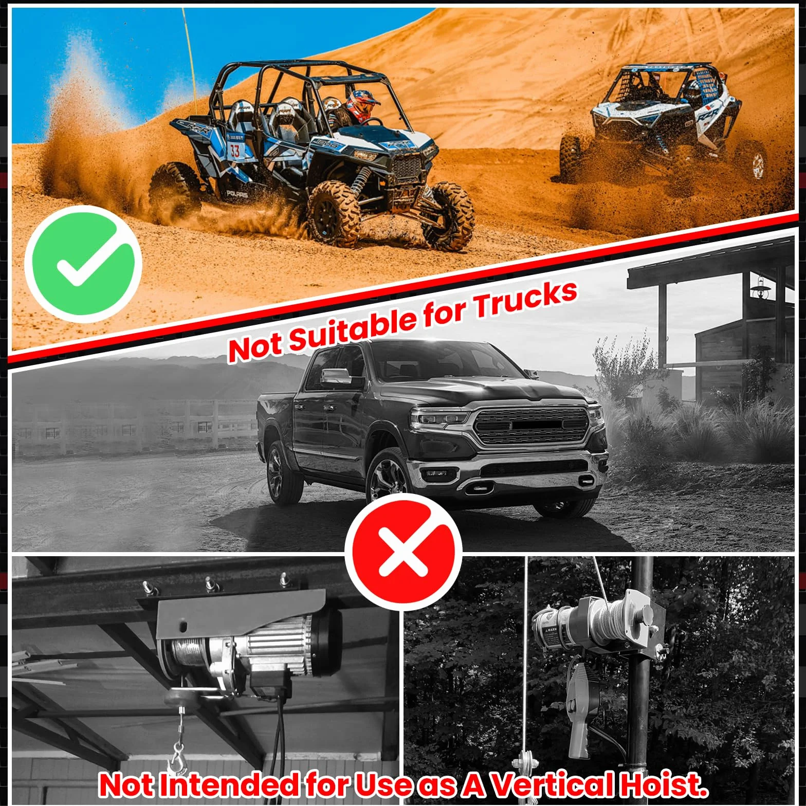 Cabrestante Eléctrico 3500lb/1588kg, Cabrestante Eléctrico 12V con Control Remoto Inalámbrico y Manual, Motor de Cobre Impermeable Ideal para el Auto Recupero de Vehículos Todoterreno Ligeros