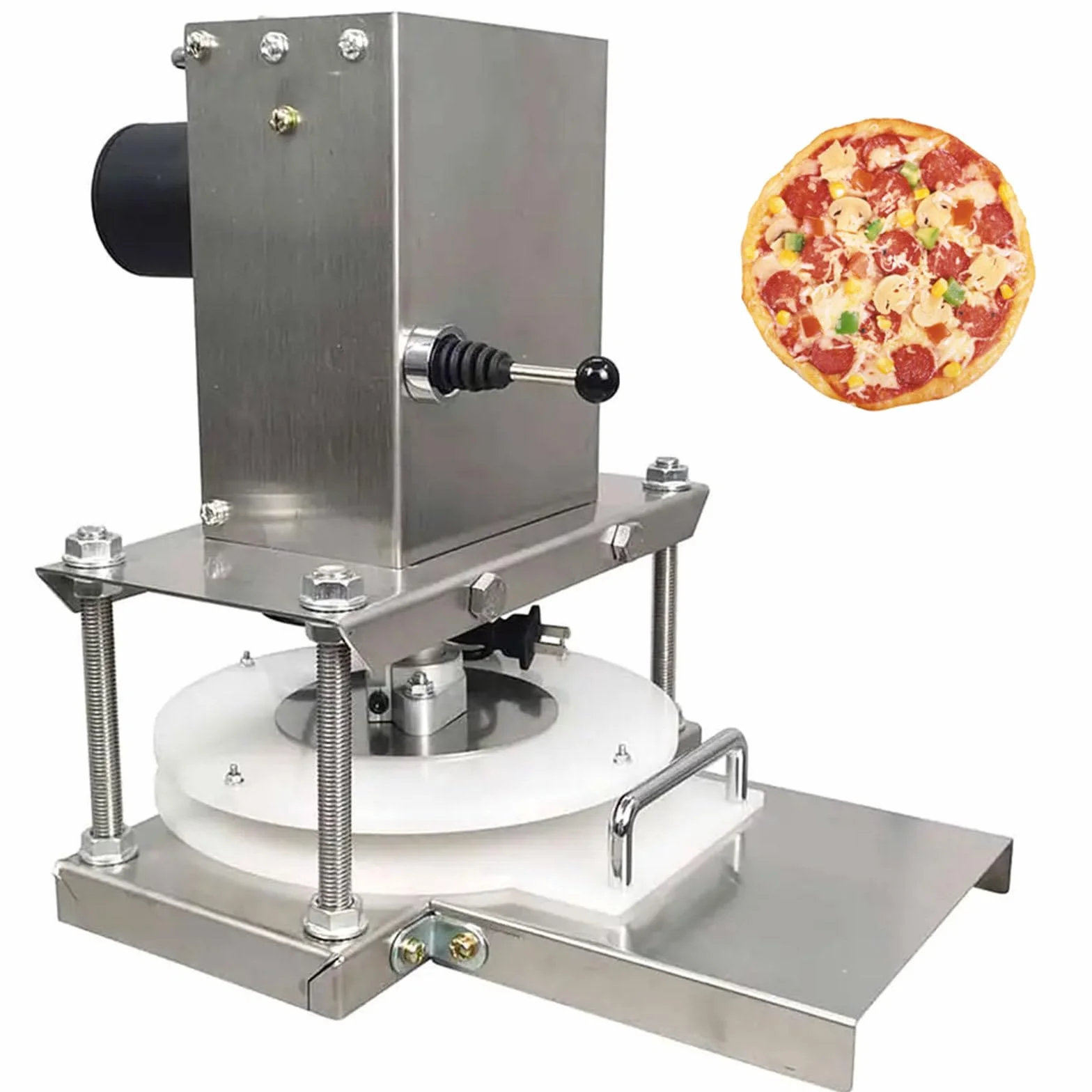Máquina eléctrica para prensar Masa de Pizza, laminadora de Rodillo de Masa Comercial de 22 cm, máquina para Hacer Prensa de Masa para Pizza de Acero Inoxidable para prensar Pizza y Pasta