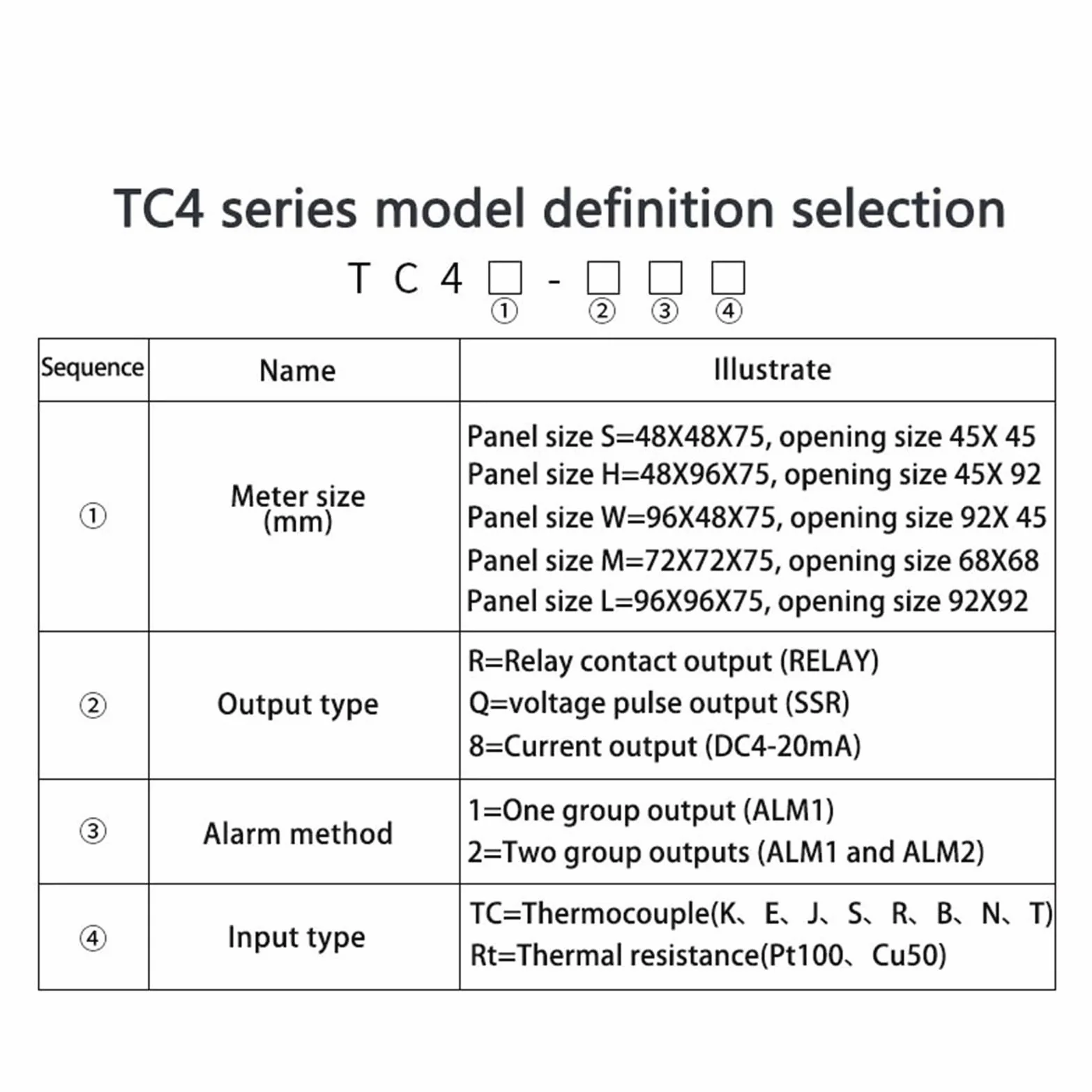 1 Uds. Controlador de temperatura PID TC4S 4-20mA SSR salida de relé regulador PID tipo K instrumento Digital de entrada múltiple 48*48(Relay OPT 2ALM)