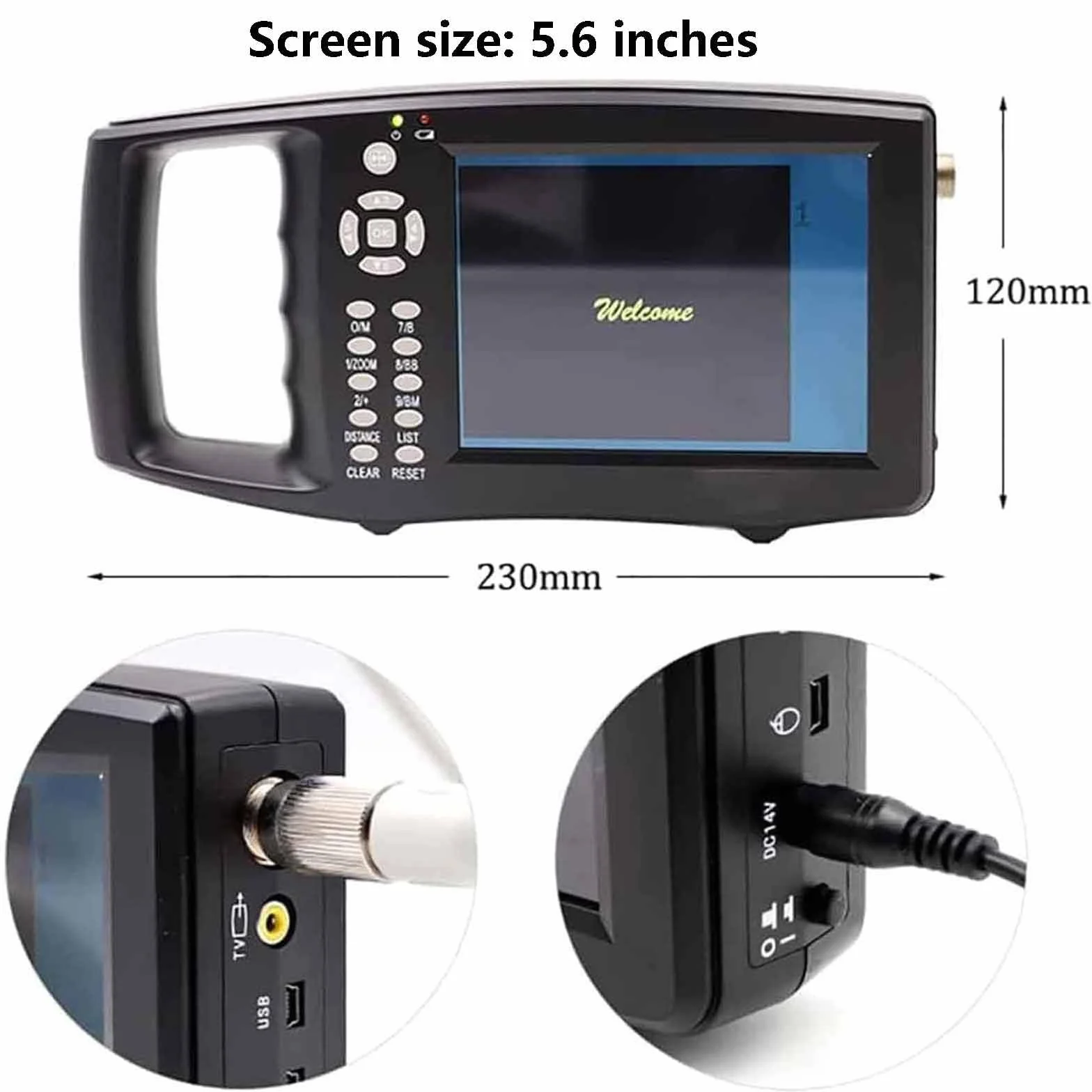 EscáNer De Ultrasonido PortáTil para Veterinaria con 6,5 MHz Rectal Sonda,Modo De VisualizacióN (B,M,BM, B+B, 4B),Pantalla HD 5,6 Pulgadas,para Ganado Vacuno,Equino,Camello en Animales
