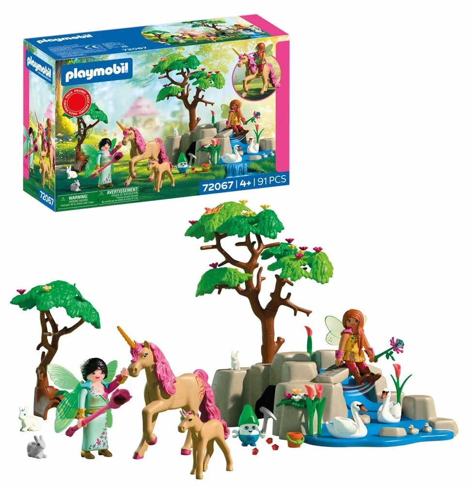 PLAYMOBIL Fantasy & Magic Excursión de Las Hadas 2 Hadas Familia de Unicornios Joyling Cueva de Piedras Preciosas Juguete 4 años 72067