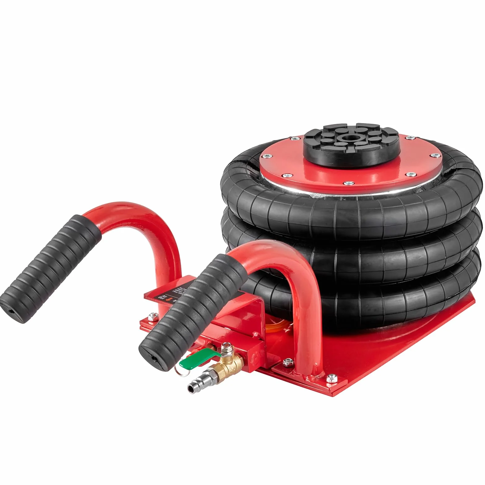 VEVOR Gato Neumático de Triple Bolsa Carga de 3 T Gato de Aire para Coche Elevación de 140-450 mm Gato Hidráulico Elevador Rápido para Reparación Mantenimiento Coche SUV Taller Garaje