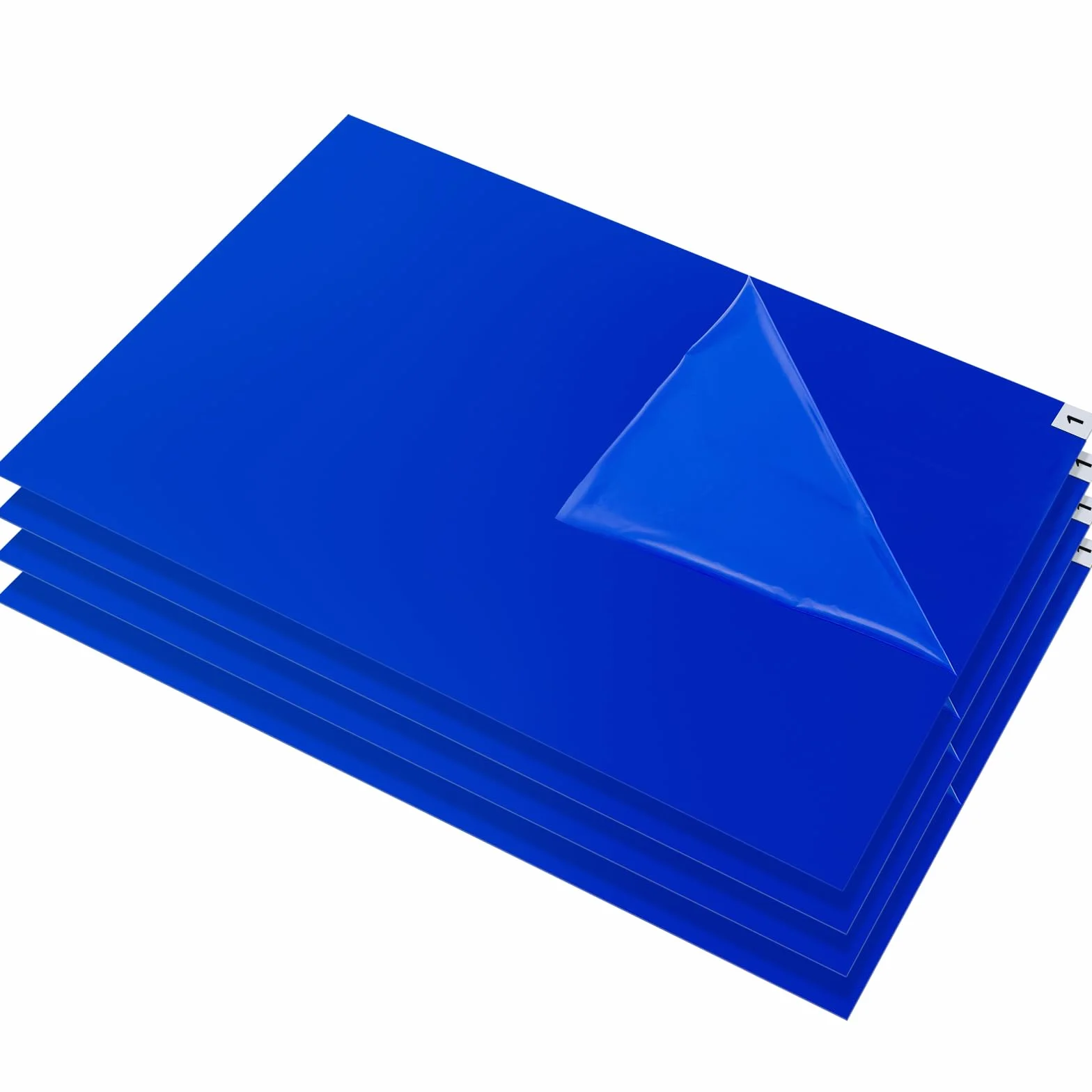 Alfombrillas adhesivas para suelo azul, 120 hojas (4 bloques de 30 hojas), 60 x 90 cm, para sala limpia, autoadhesiva, sin polvo, para limpieza en el hogar, laboratorio, oficina, hospital
