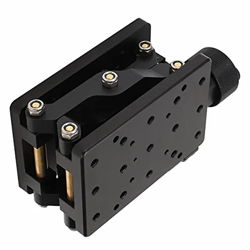 FTVOGUE Carril de guía lineal Deslizamiento Ejes Z Escenario lineal Giro manual Ajuste fino Plataforma Mesa deslizante Carga de carrera grande SPZ120, slider
