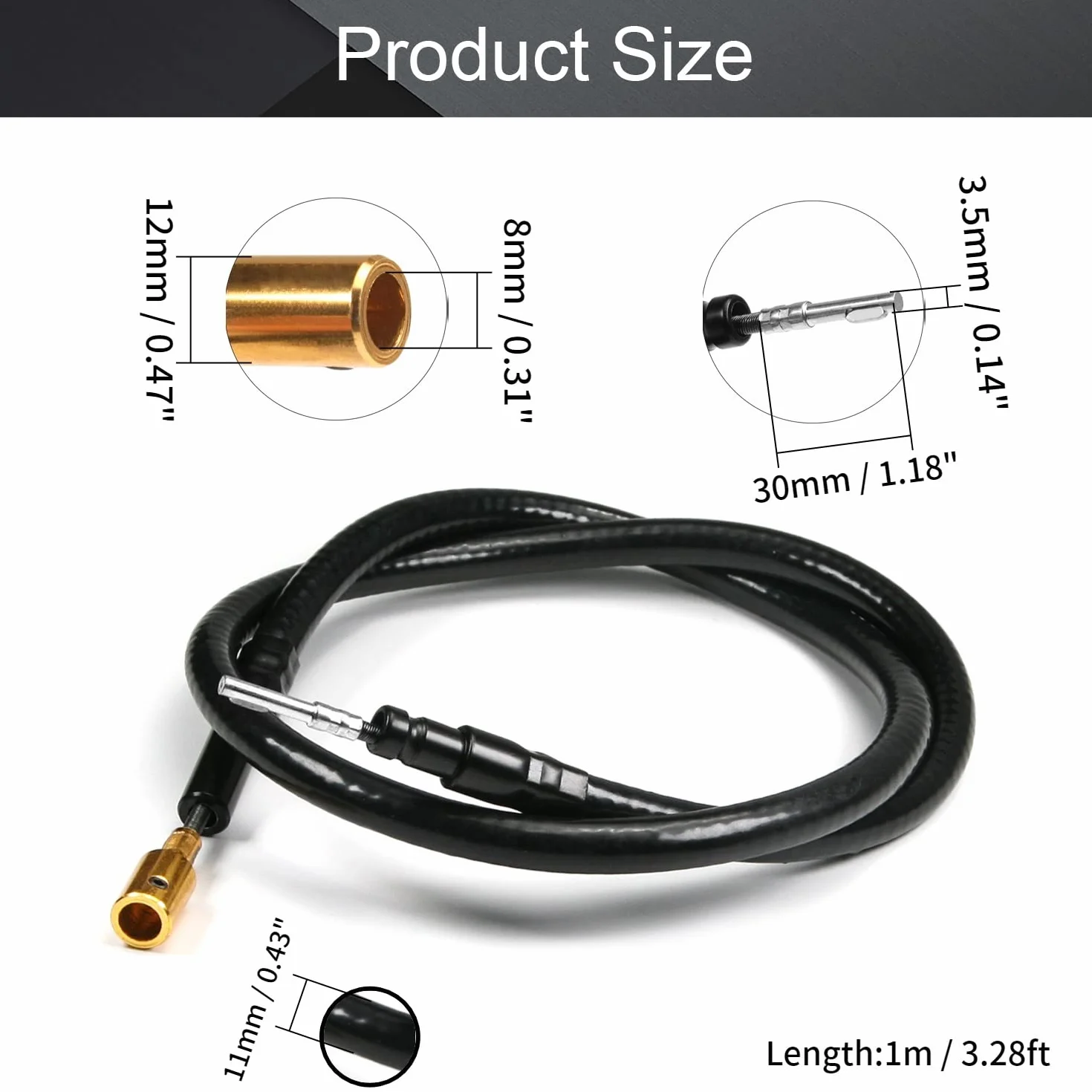 Utoolmart Núcleo interior de eje flexible 39 pulgadas 1/8 pulgadas accesorio taladro giratorio