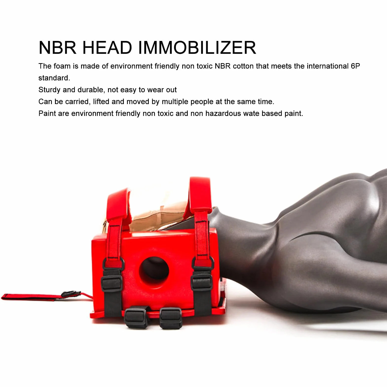 Topyond Inmovilizador De Cabeza De Tablero De Columna Vertebral, Algodón NBR, Para Tablero Trasero Inmovilizador De Cabeza De Emergencia Médica Universal EMS EMT Con Correas Ajustables