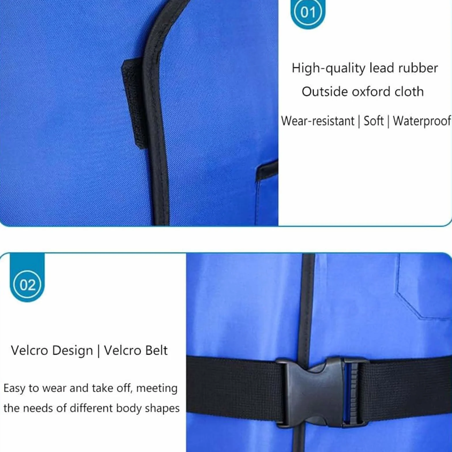 Delantal de Plomo Chaleco de Plomo Protector de Rayos X Delantal de Plomo Ligero de protección contra la radiación Ropa de Escudo Chaleco Traje CT Adulto Mascotas Unisex,0.35mm PB,100x60cm
