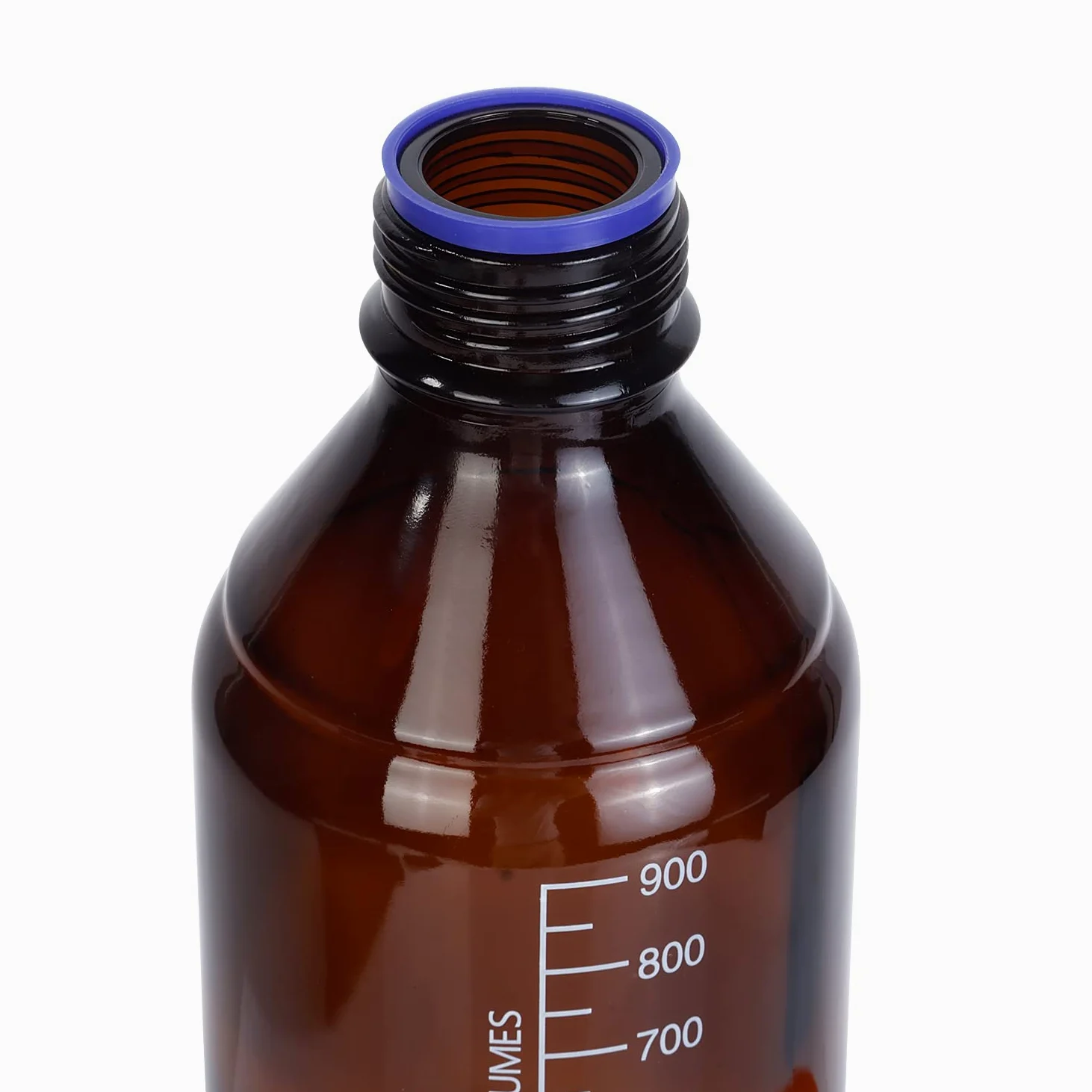 Moonetto Paquete de 4 botellas de vidrio de borosilicato ámbar de 1000 ml de reactivo de laboratorio/botella de almacenamiento con tapón de rosca naranja GL45