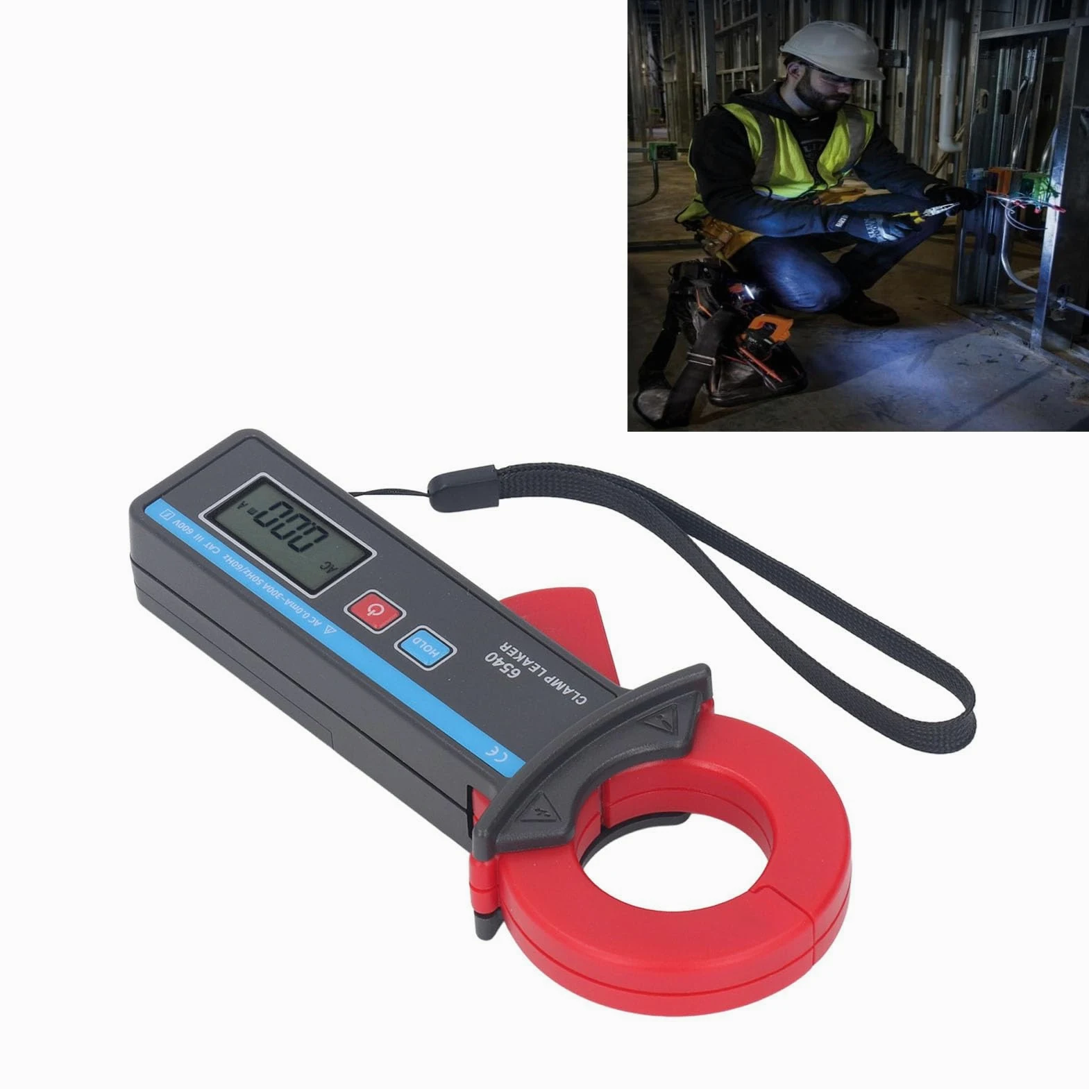 FTVOGUE Pinza Amperimétrica de Corriente de Fuga, Medición sin Contacto, Fuga de Pinza Digital Portátil para Energía, Meteorología, Telecomunicaciones