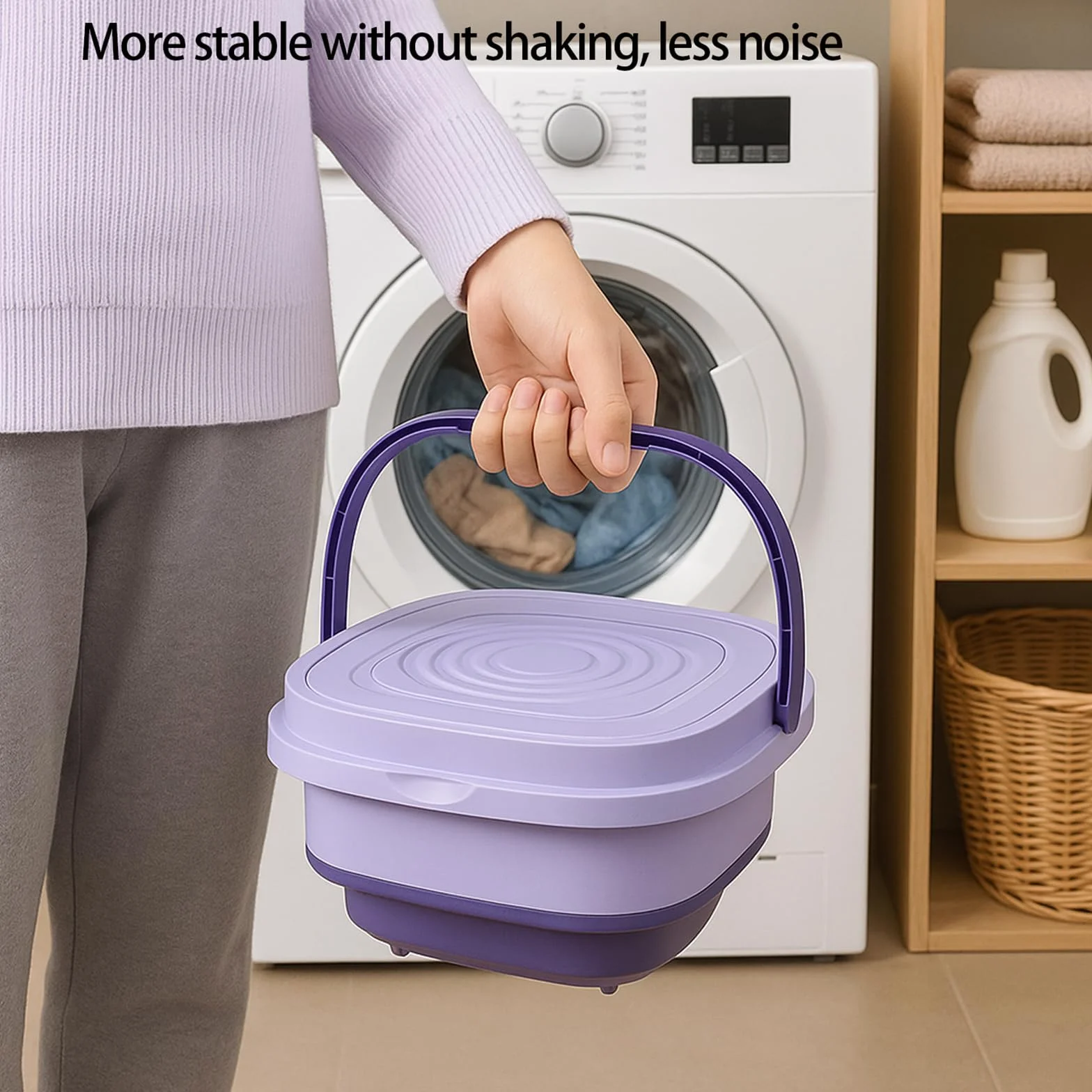 Mini lavadora portátil 8L plegable con manguera de drenaje motor silencioso lavado rápido