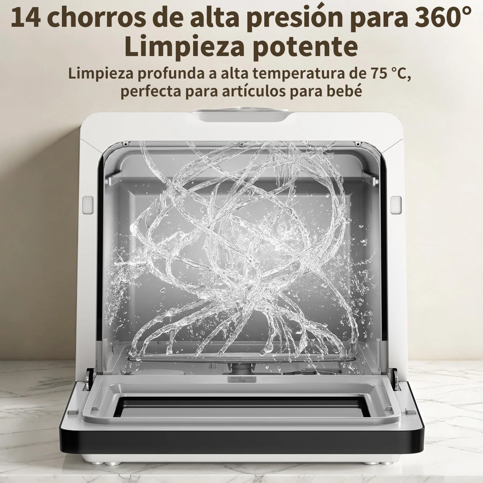 Lavavajillas de Encimera 7+3 Programas 5L Control Táctil Pantalla LED