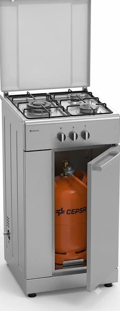 Kuchenka gazowa SOLTHERMIC INOX 50 cm 3 palniki z wokiem
