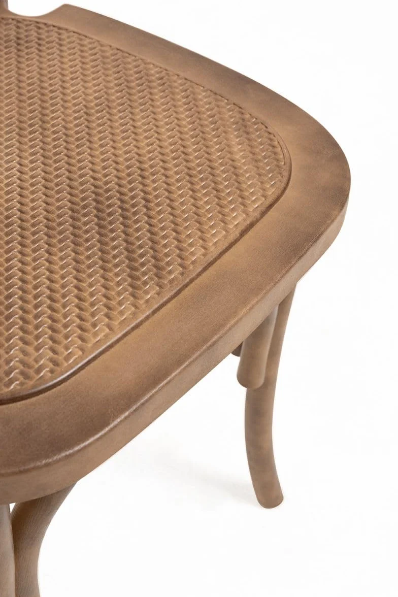 Regalos Miguel - Sillas Comedor - Pack 4 Sillas Altea Polipropileno Efecto Rattan y Madera - Roble Claro