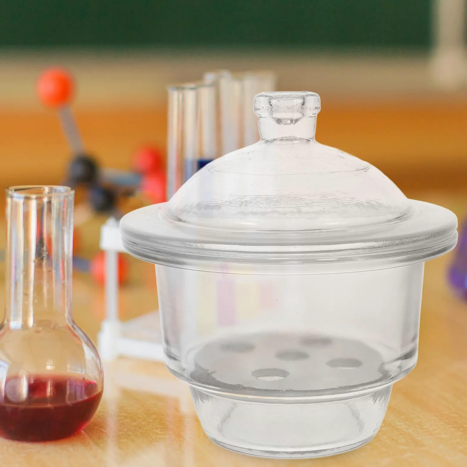POPETPOP Frasco Desecador Alta Transparencia y Operación Conveniente de Vidrio para Laboratorio Adecuado para Presentaciones y Aprendizaje Científico