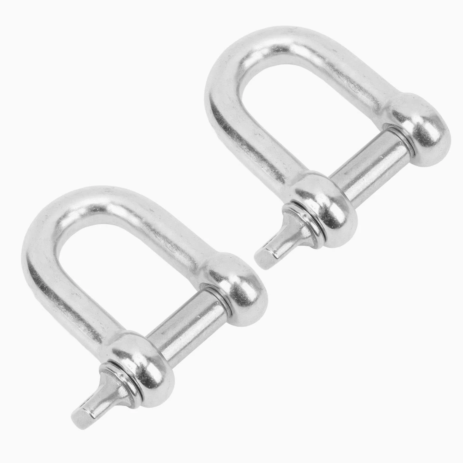 Qqmora Grilletes de Anillo en D de Acero Inoxidable de 22 Mm, Resistencia Fuerte para Anclaje y Remolque, 2 Piezas