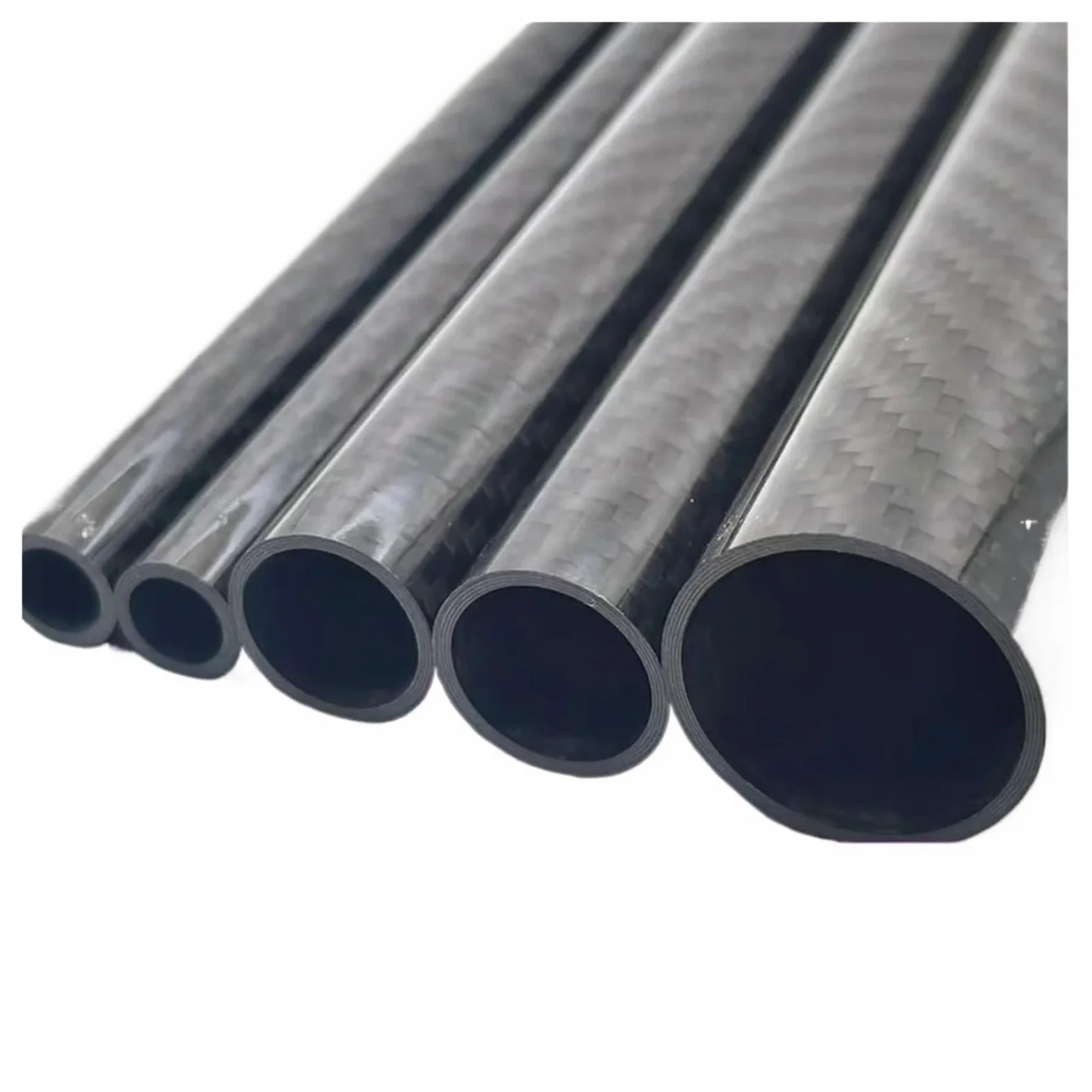 Tubo de fibra de carbono | Tubo de Fibra de Carbono 3K 2uds Liso Brillante(27x23x500mm 2pcs)