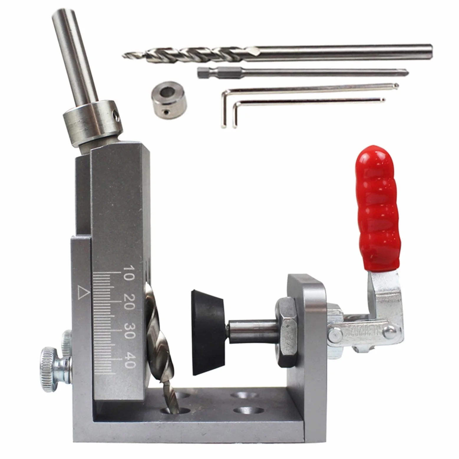 Micrómetro Digital, de kit plantilla orificio bolsillo sujeción rápida con juego brocas 9 mm Kit herramientas carpintería carpintero(Quick clamping)