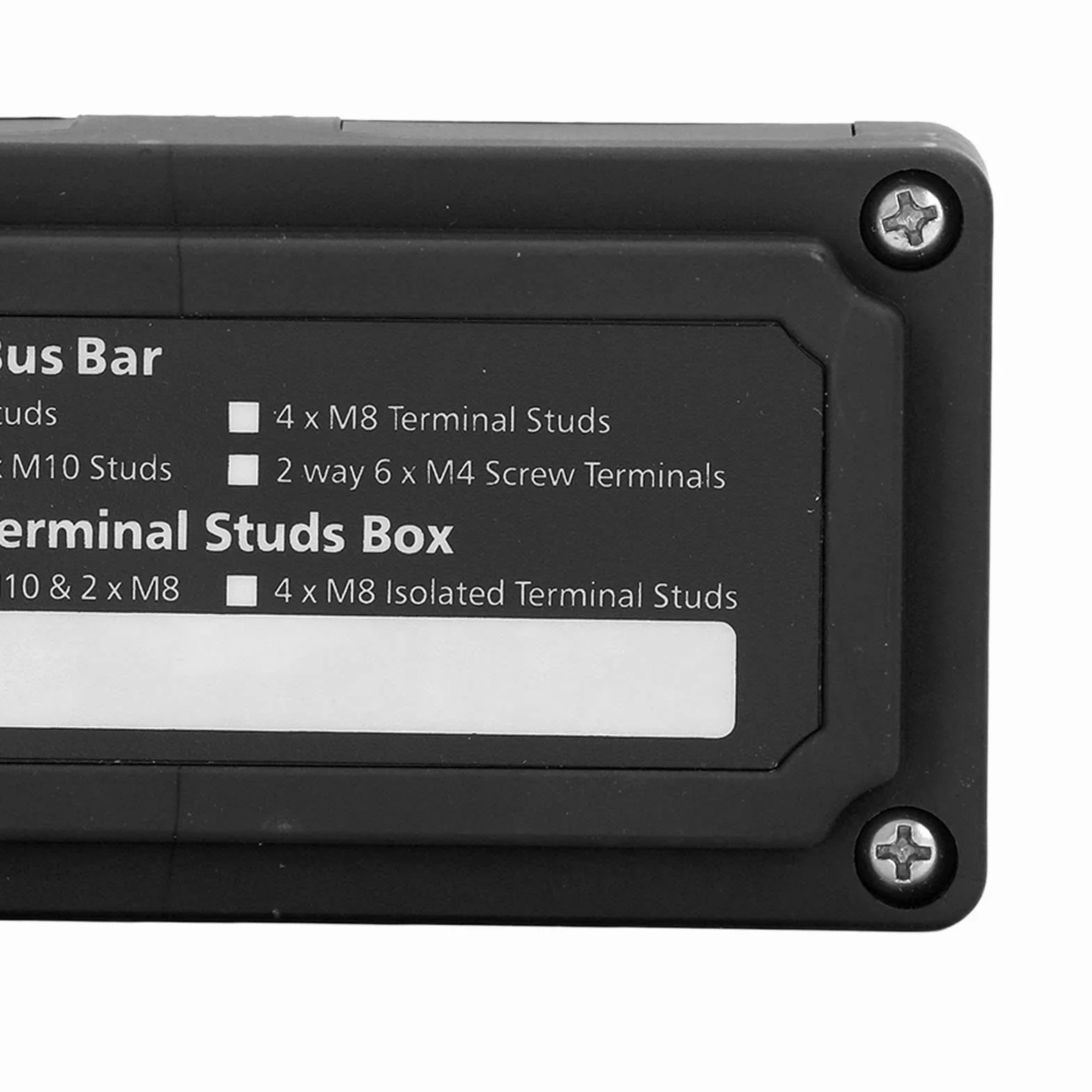 Bloque de distribución de barras, bloque de distribución de alimentación M8 caja barras con cubierta para coche y barco, DC 48 V 300 A (BLACK)