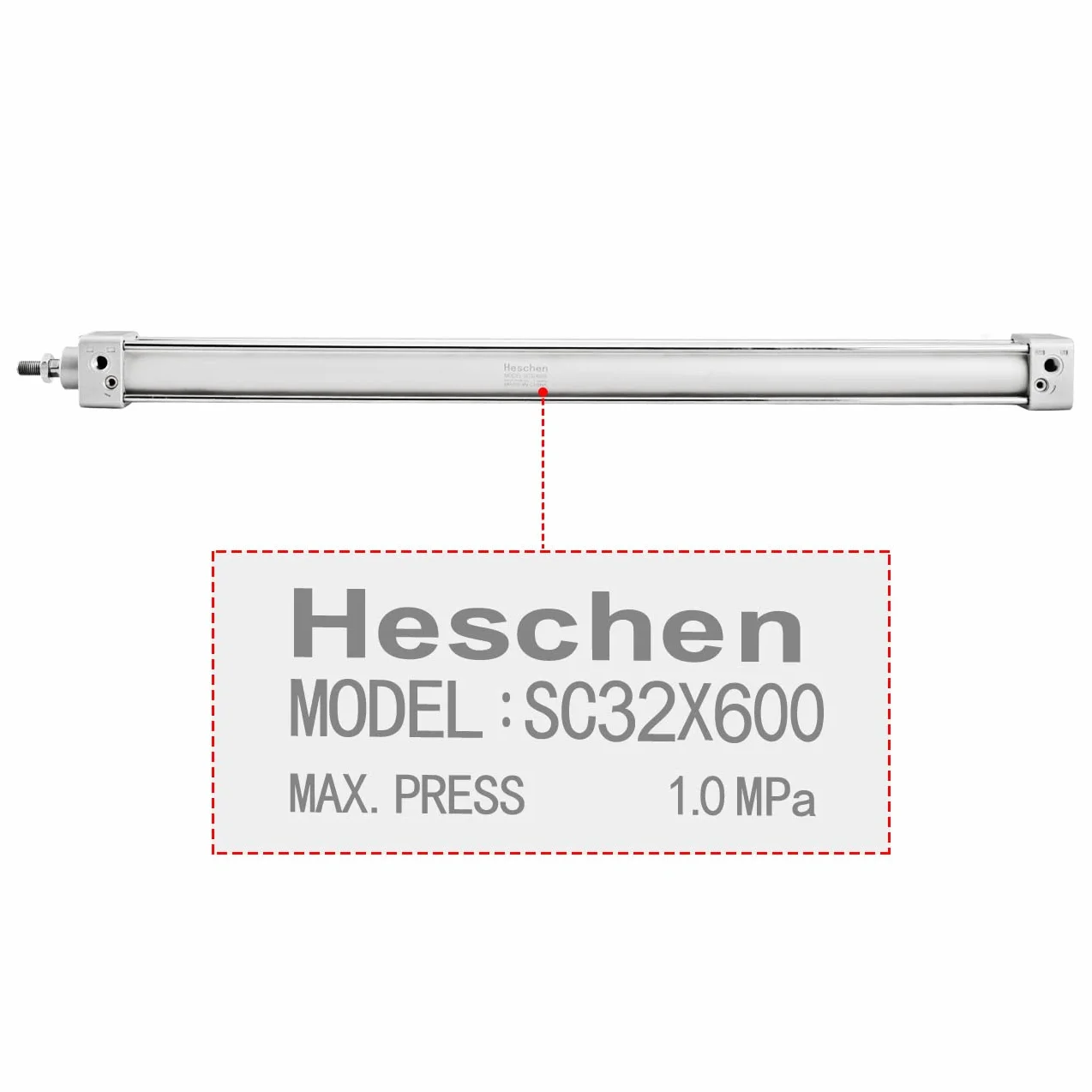 Heschen Cilindro neumático SC 32-600 PT1/8" 32 mm 600 mm doble acción